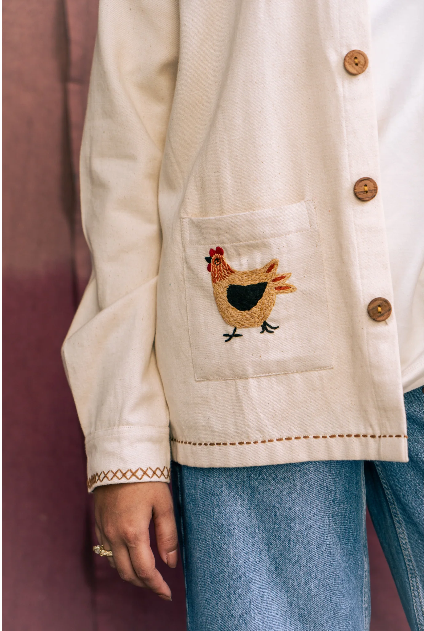 Amaltaash Handloom Denim Shacket - Image 6