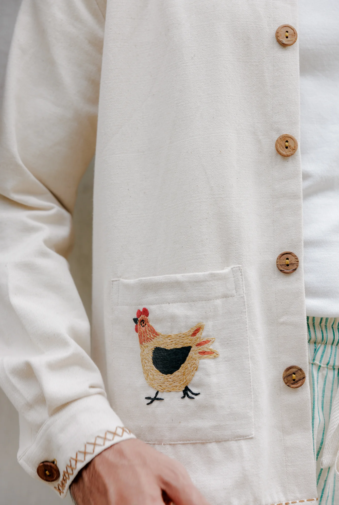 Amaltaash Handloom Denim Shacket - Image 3