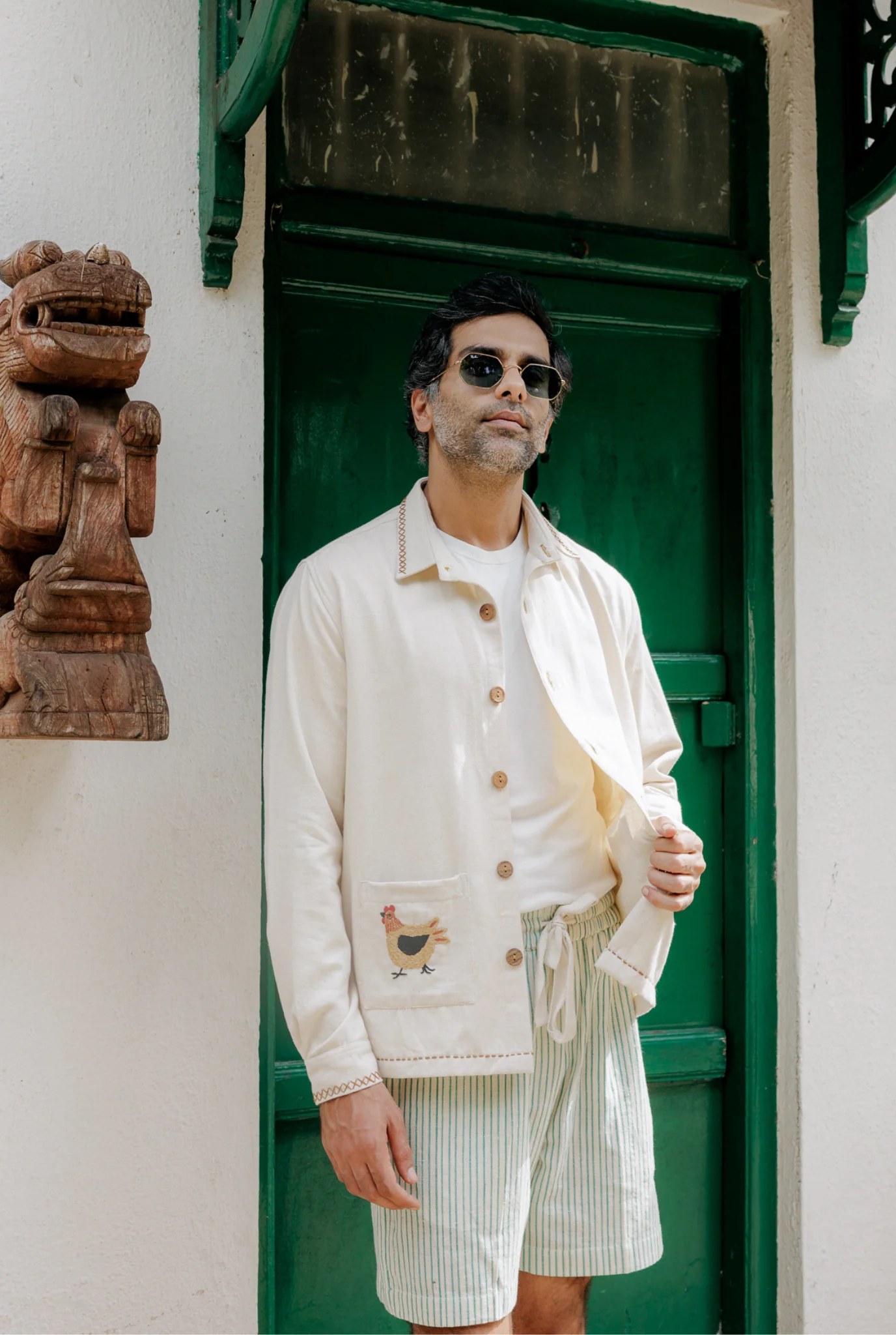 Amaltaash Handloom Denim Shacket - Image 5