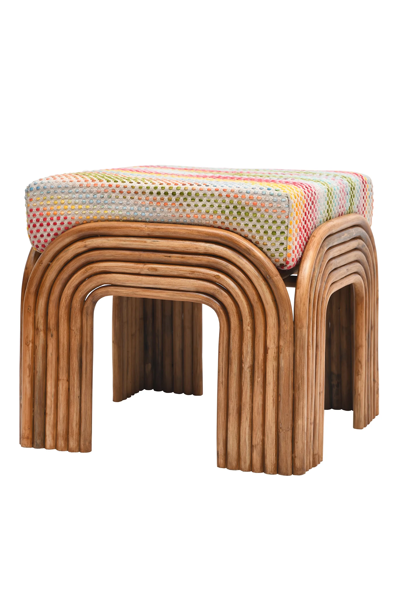 Bamboo Cushion Ottoman - Image 2