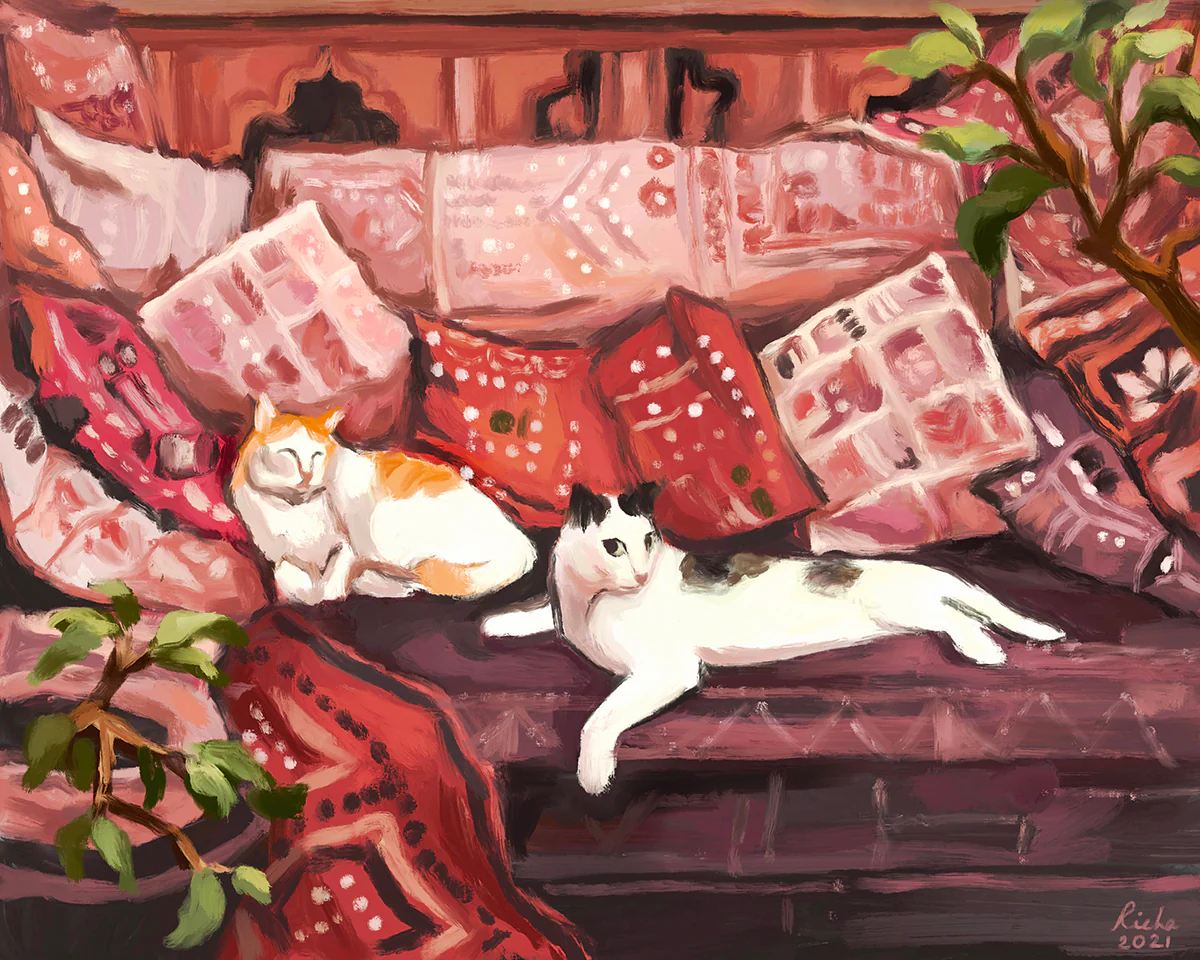Cats In A Kutch Art Print - Image 2