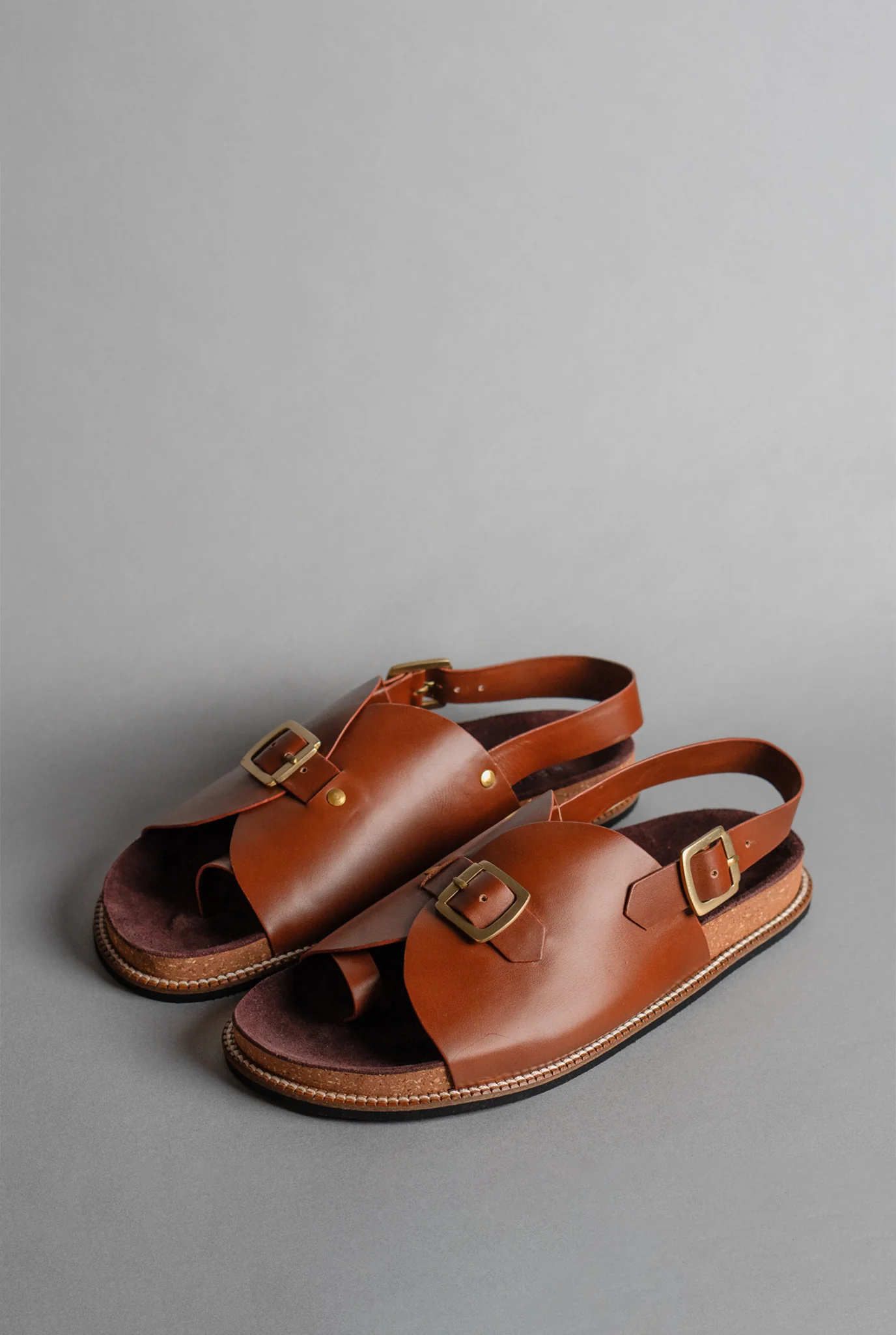 Envelope Cork Sandals Single Buckle - Image 9
