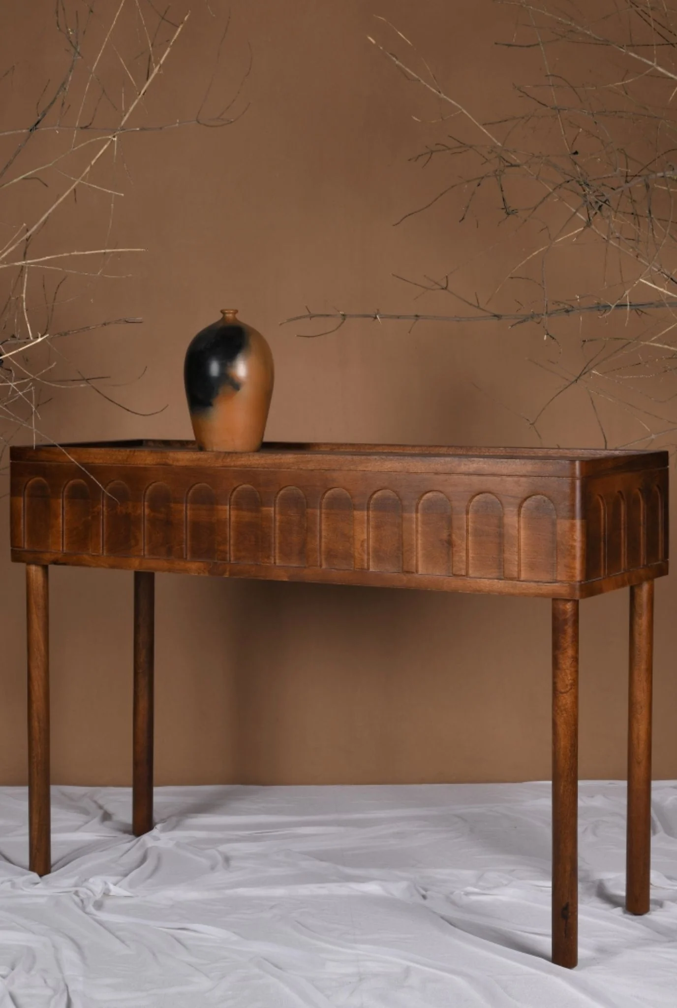 Dome Mango Wood Console Table (Shipping Only In India)