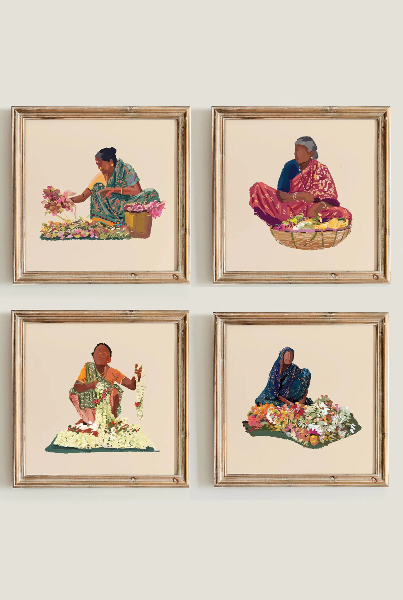 Flower Sellers Set 3 Art print - Image 2