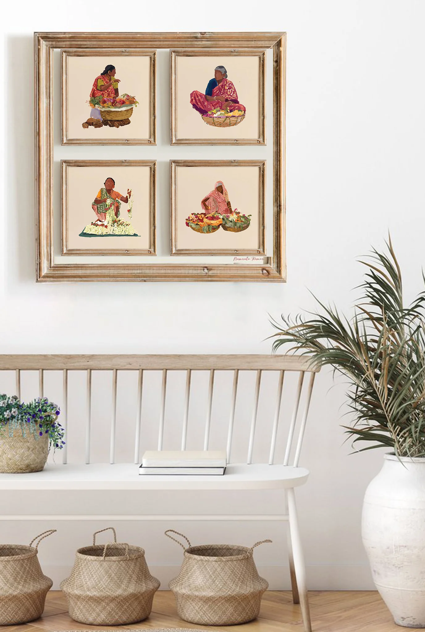 Flower Sellers Set 1 Art Print