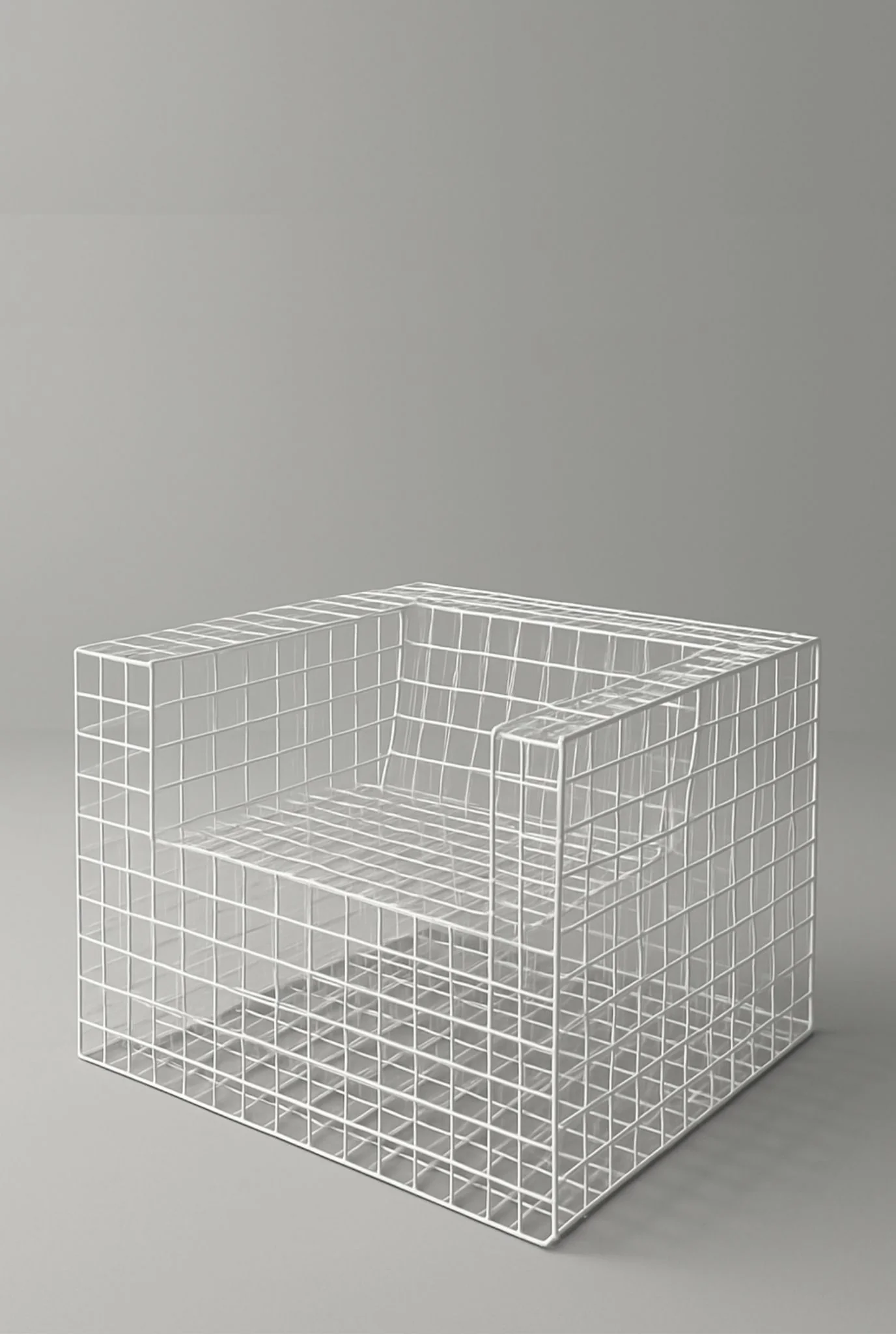Grid Lounge Chair in Pearl White Finish - Image 2