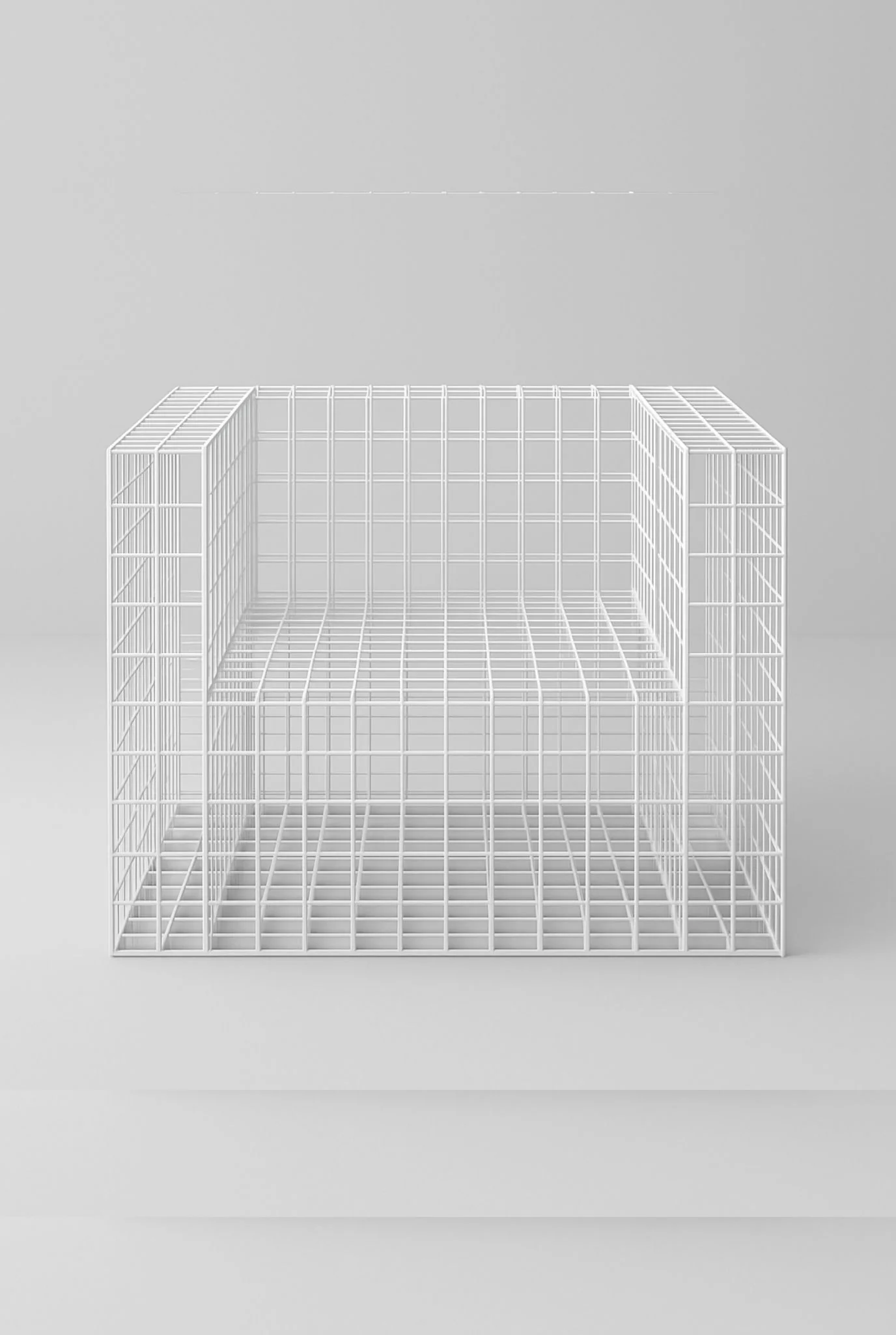 Grid Lounge Chair in Pearl White Finish - Image 4