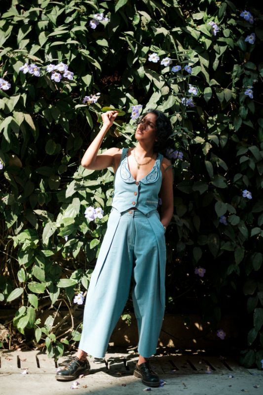 Handloom Denim Koti Waistcoat - Image 4