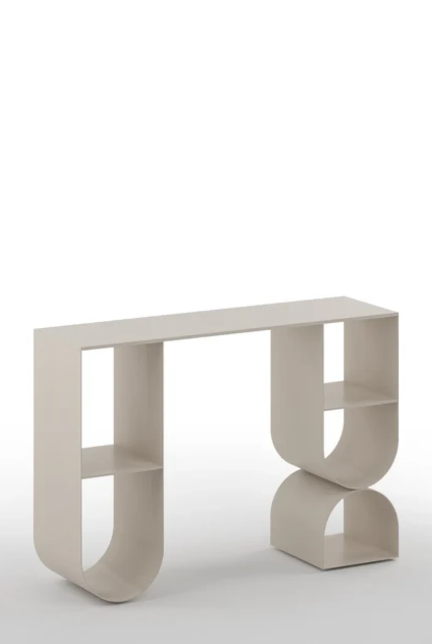 Japandi Entryway Accent Metal Console Table in Beige Colour - Image 4
