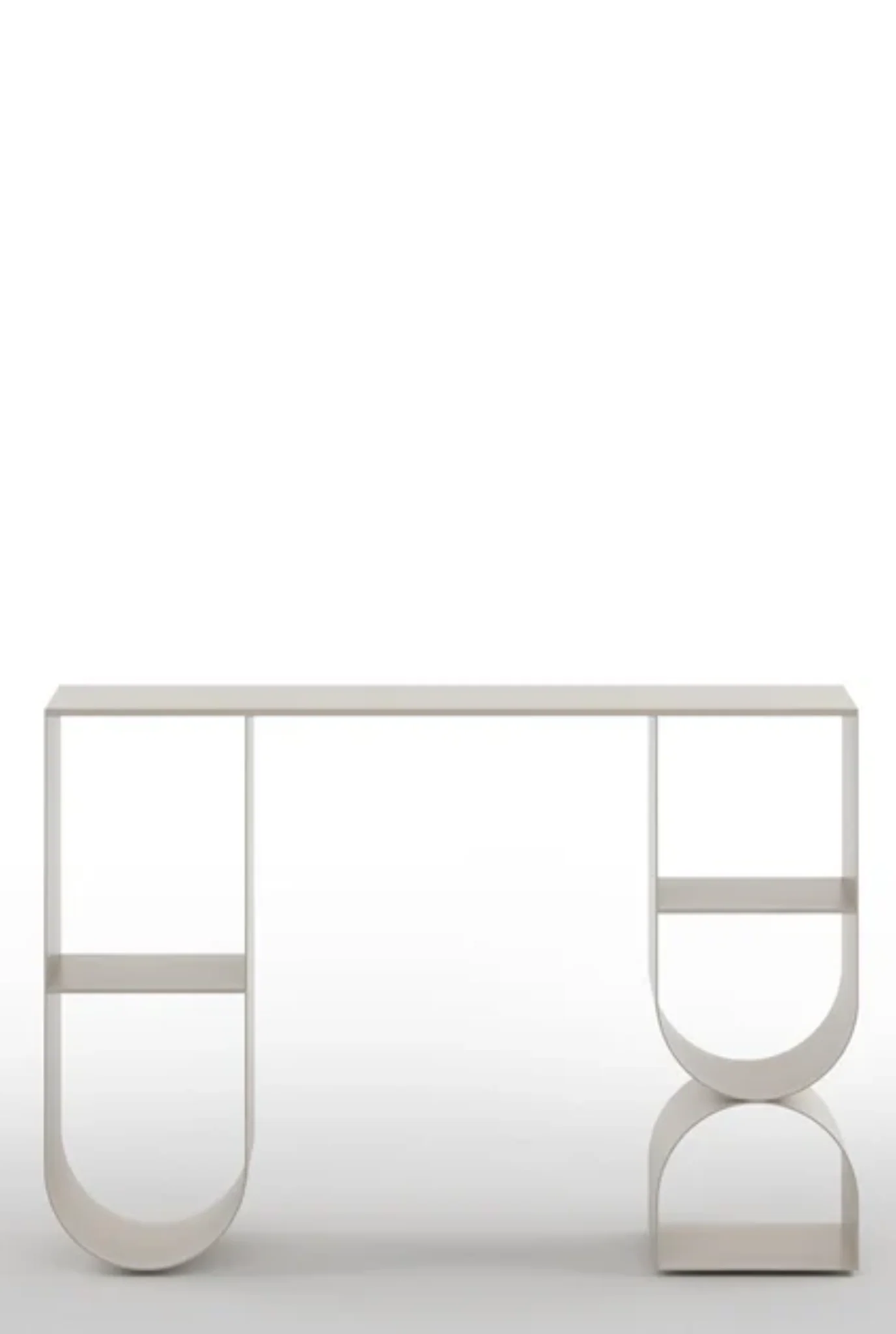 Japandi Entryway Accent Metal Console Table in Beige Colour - Image 6