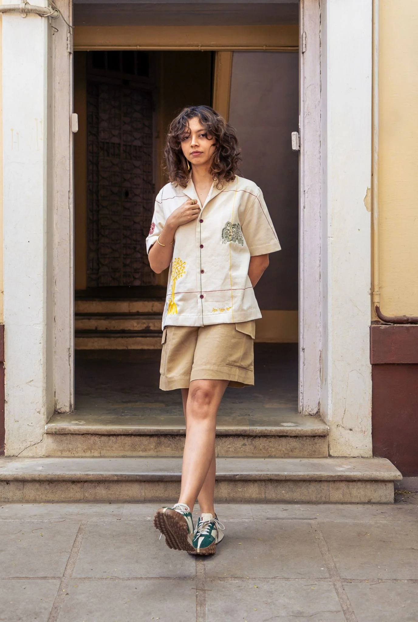 Kaju Handloom Denim Unisex Shirt - Image 3