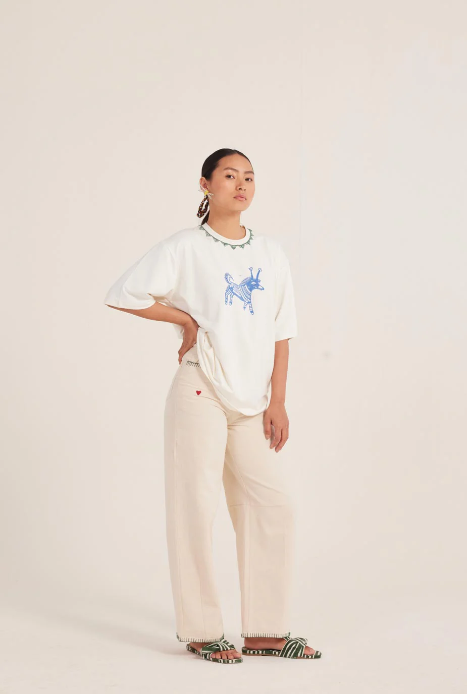 Kiji Handloom Denim Trousers - Image 2