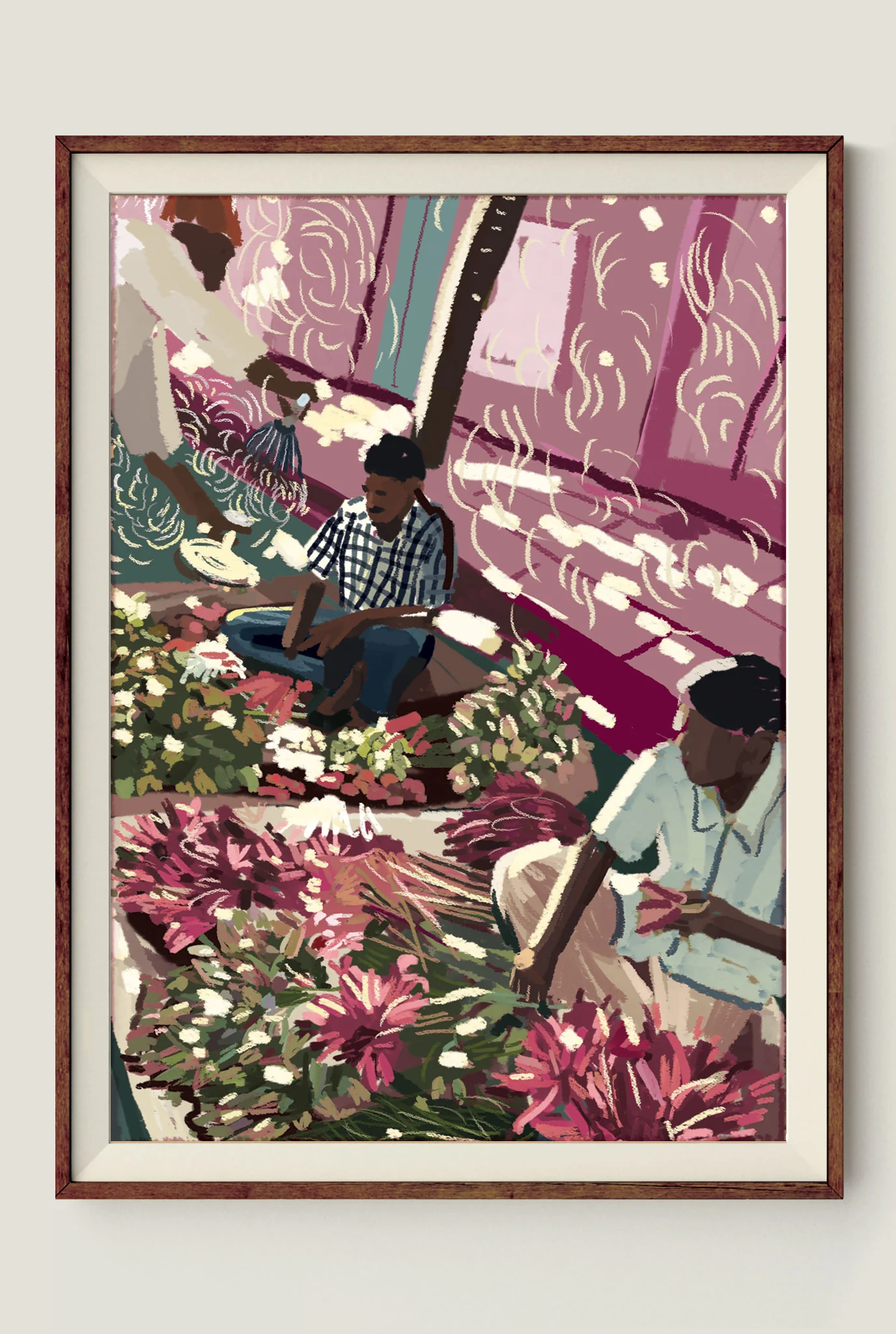 Lotus Sellers Of Pondicherry Art Print