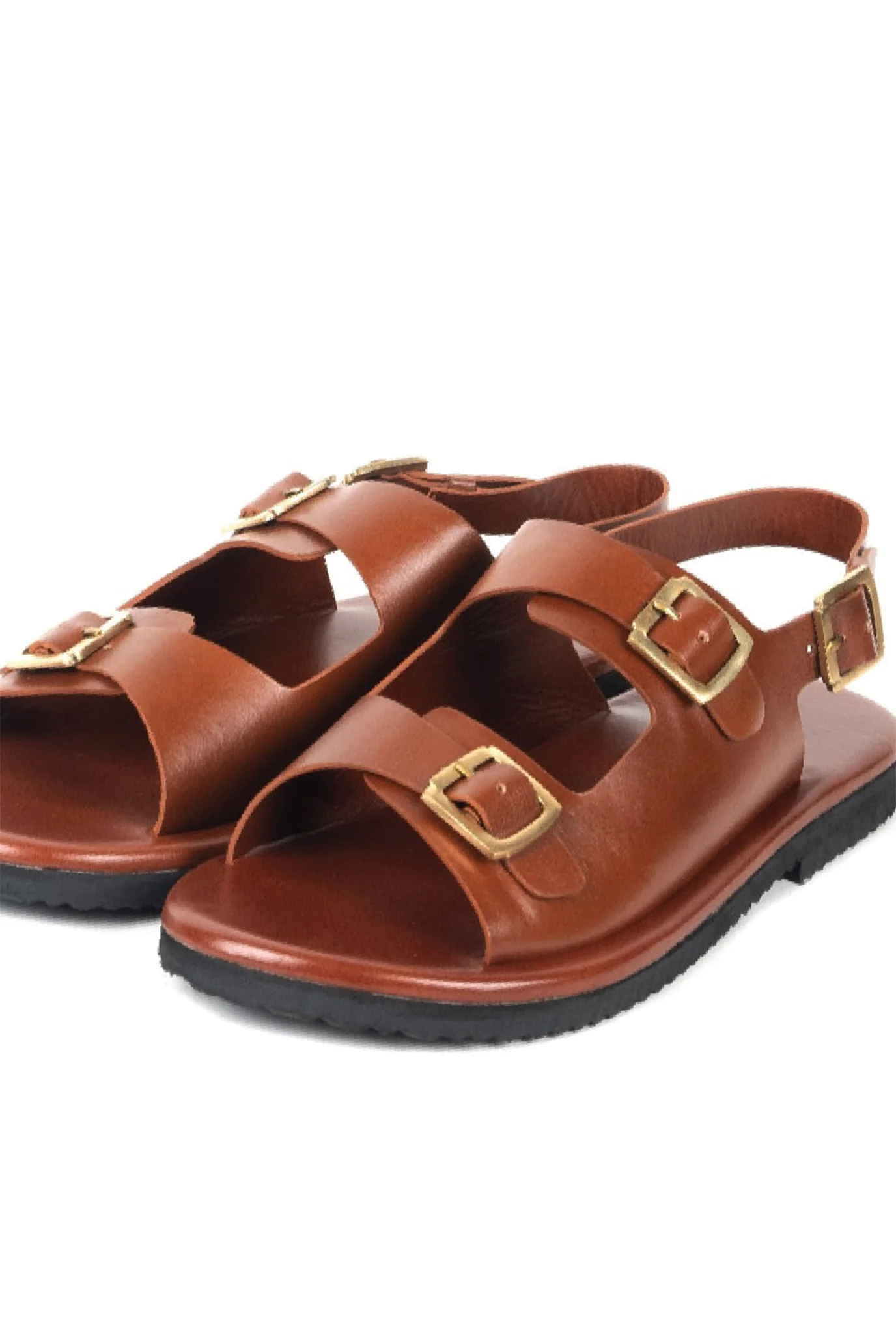 Classic Two Strap Leather Sandals - Image 4
