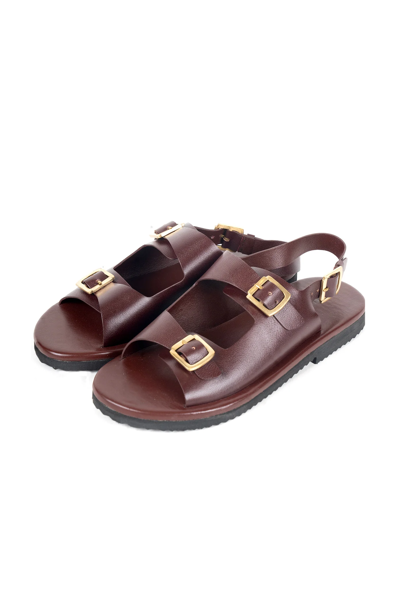 Classic Two Strap Leather Sandals - Image 7