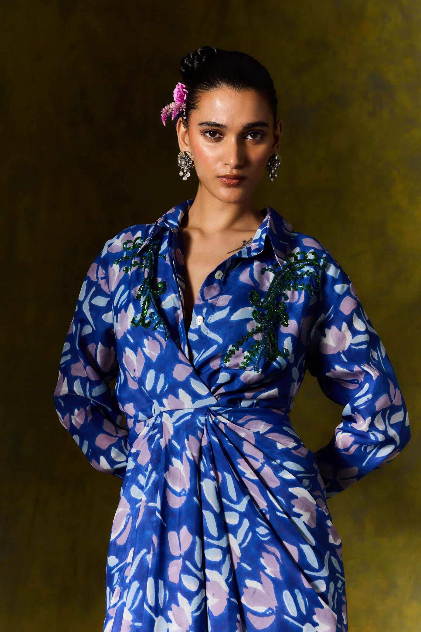 Neelam Silk Shirt Dress - Image 4