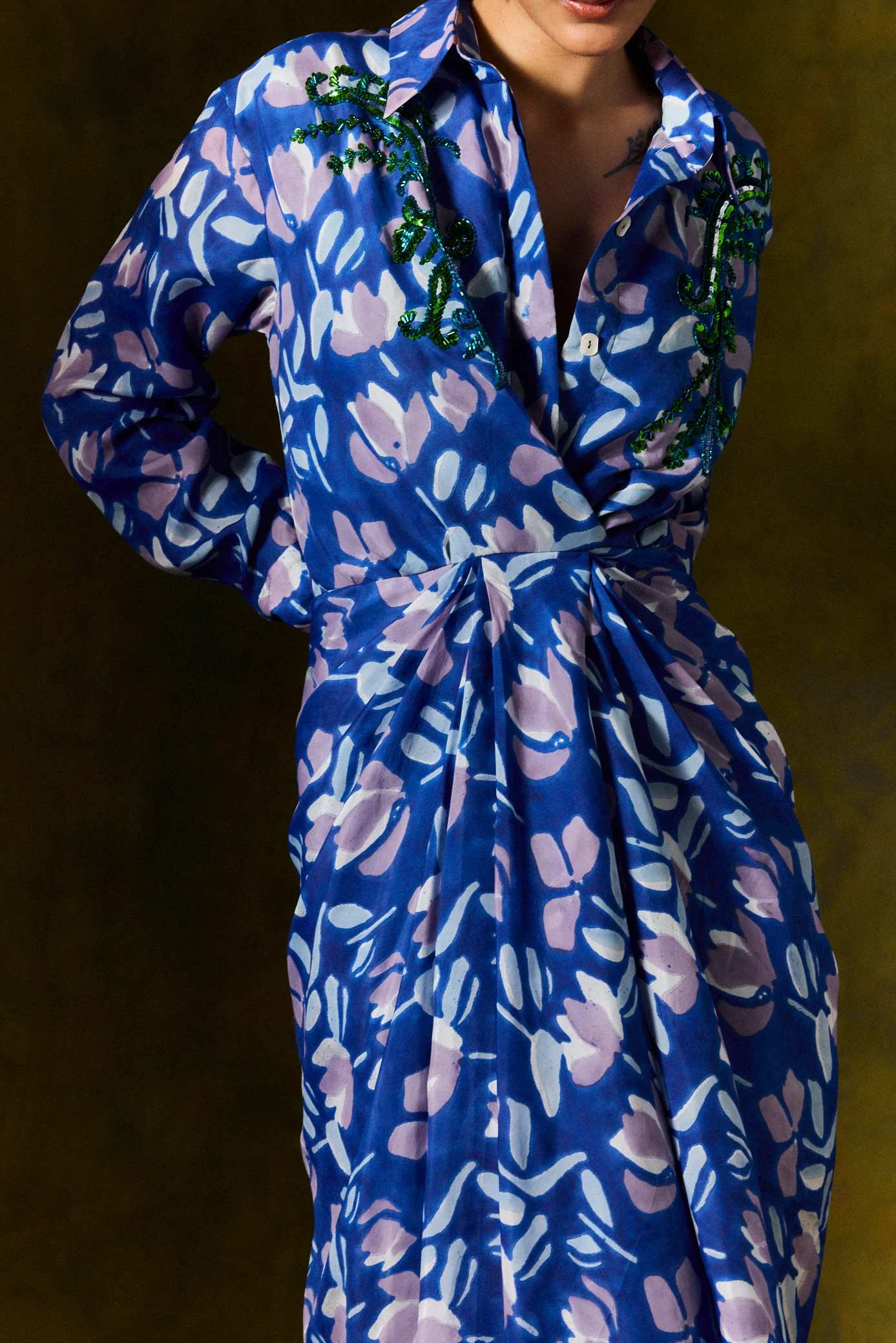 Neelam Silk Shirt Dress - Image 5