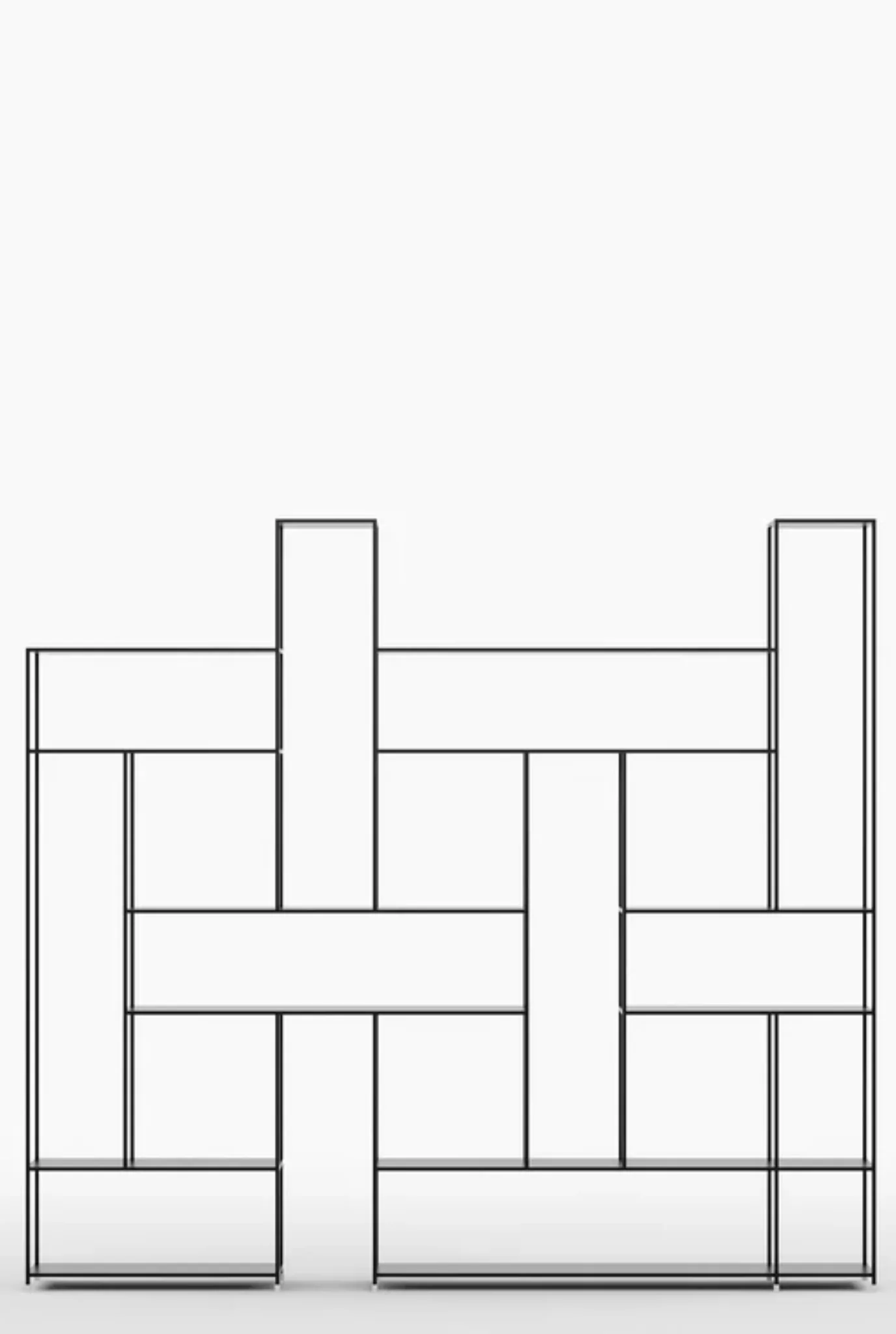 Puzzle Geometric Metal Bookshelf in Matt Black Colour with Multiple Tier - Image 3
