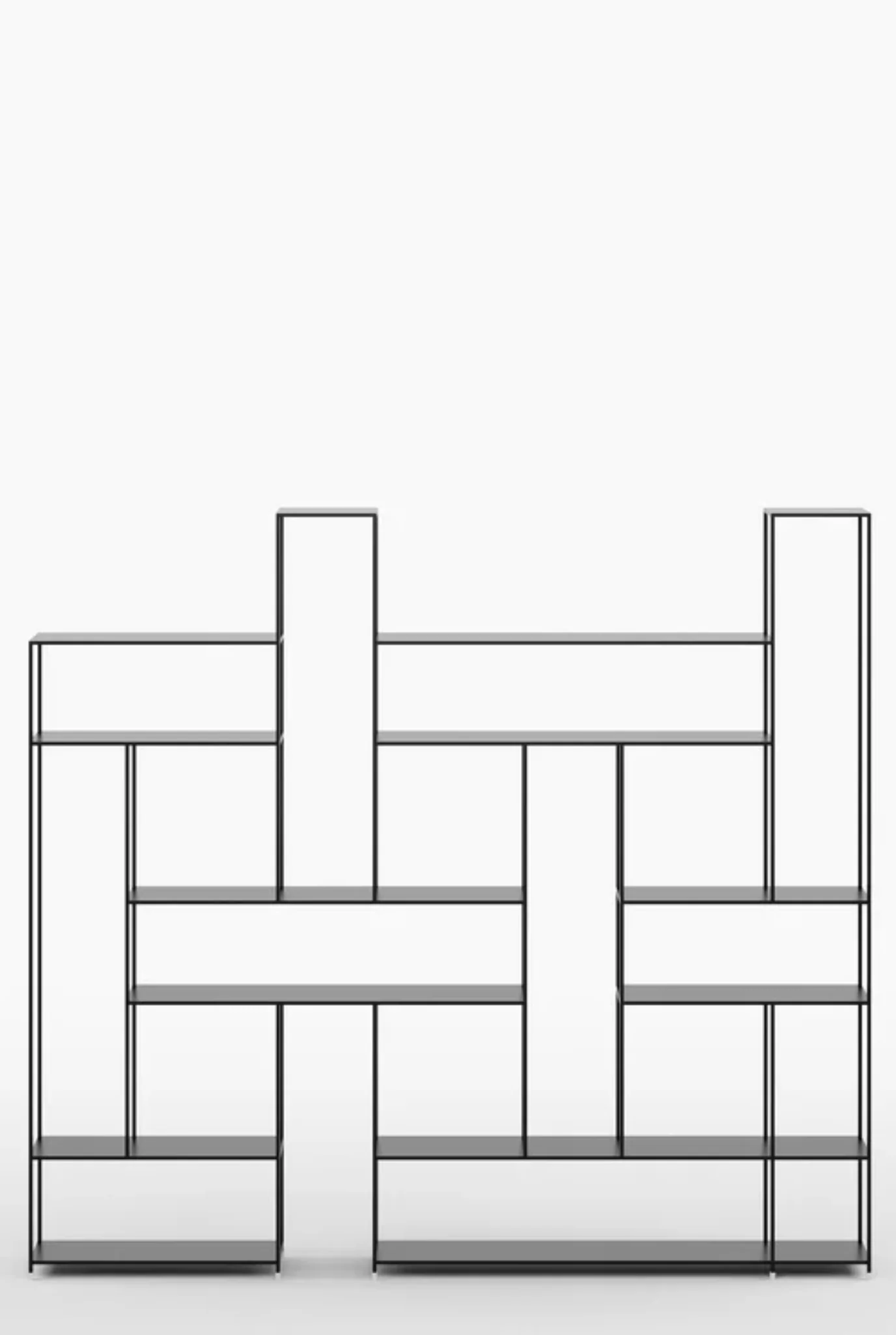 Puzzle Geometric Metal Bookshelf in Matt Black Colour with Multiple Tier - Image 4