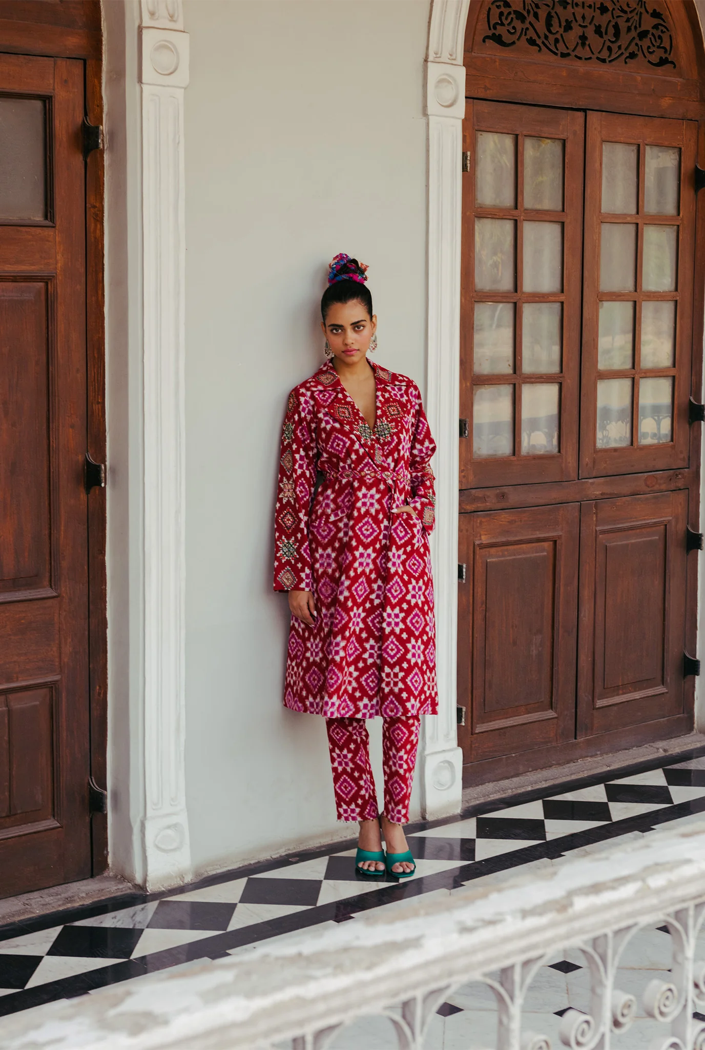 Ahilya Ikat Trench Kurta Set - Image 3