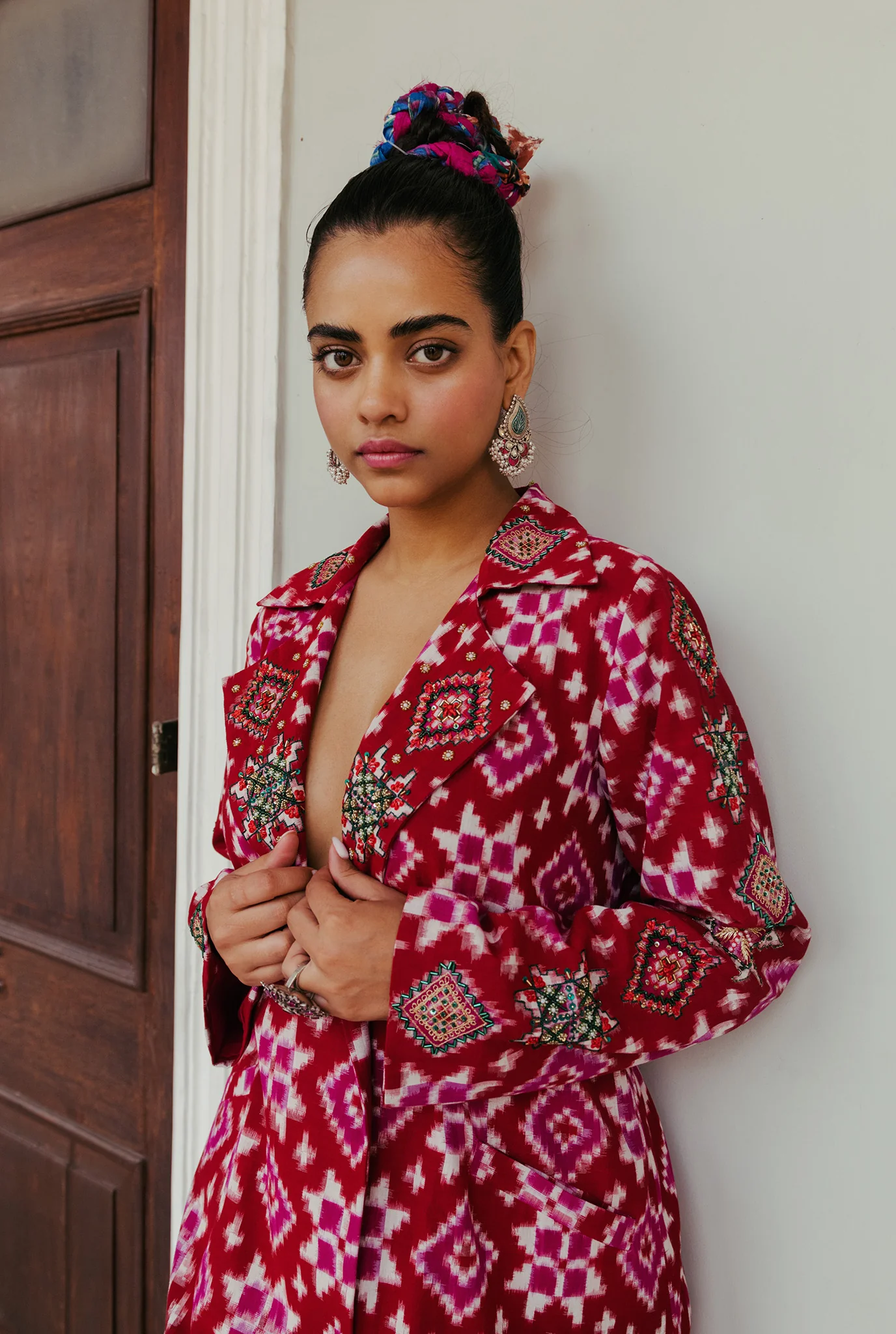 Ahilya Ikat Trench Kurta Set - Image 4