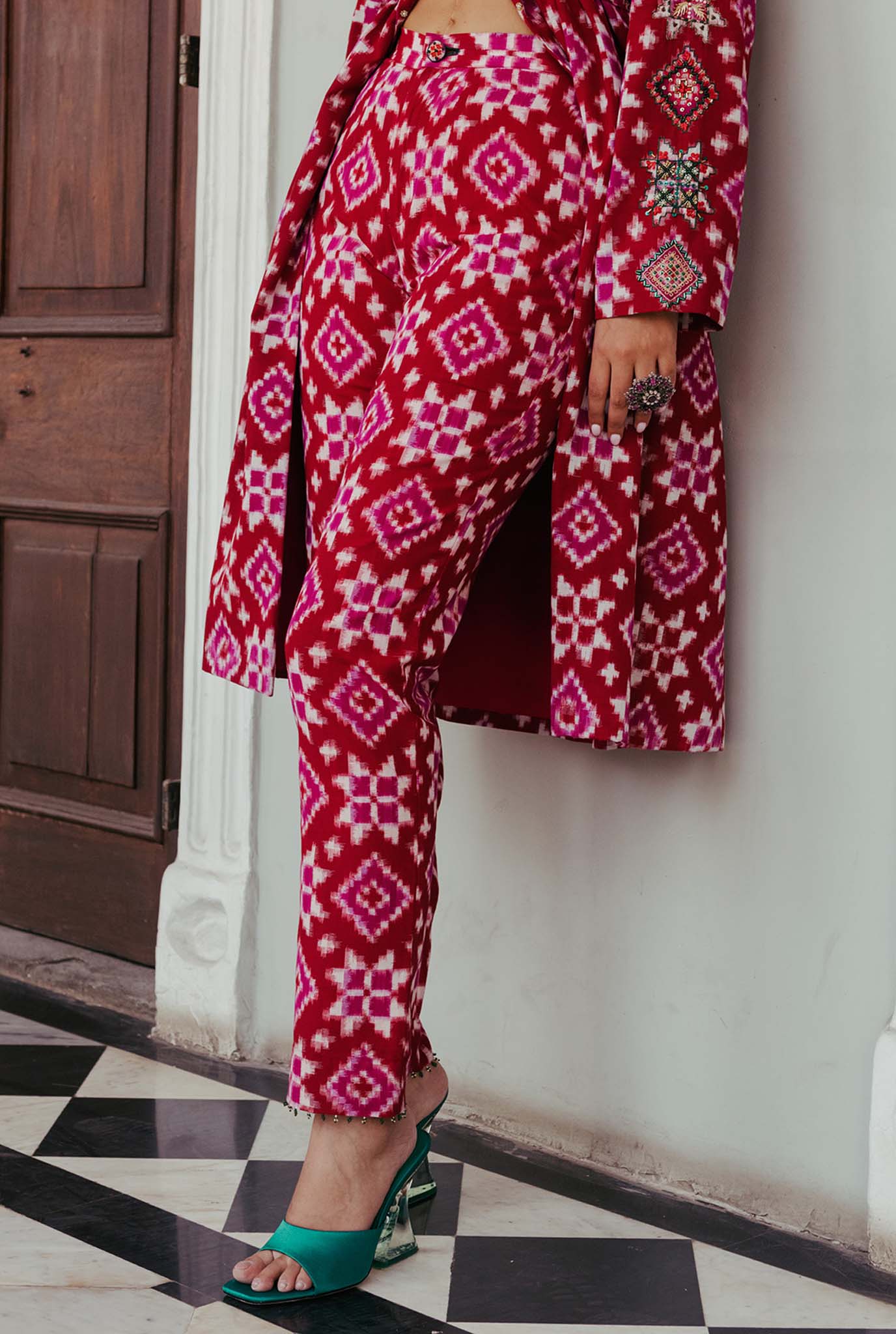 Ahilya Ikat Trench Kurta Set - Image 5