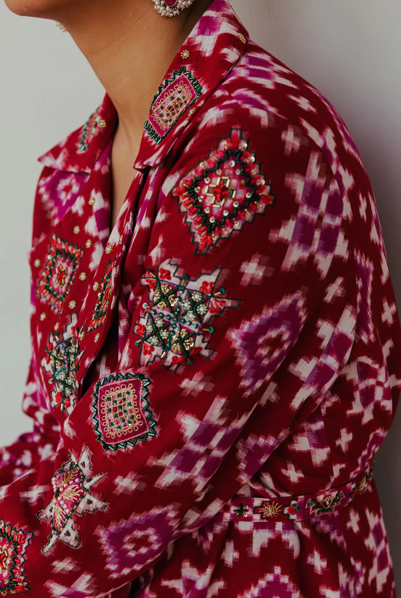 Ahilya Ikat Trench Kurta Set - Image 6