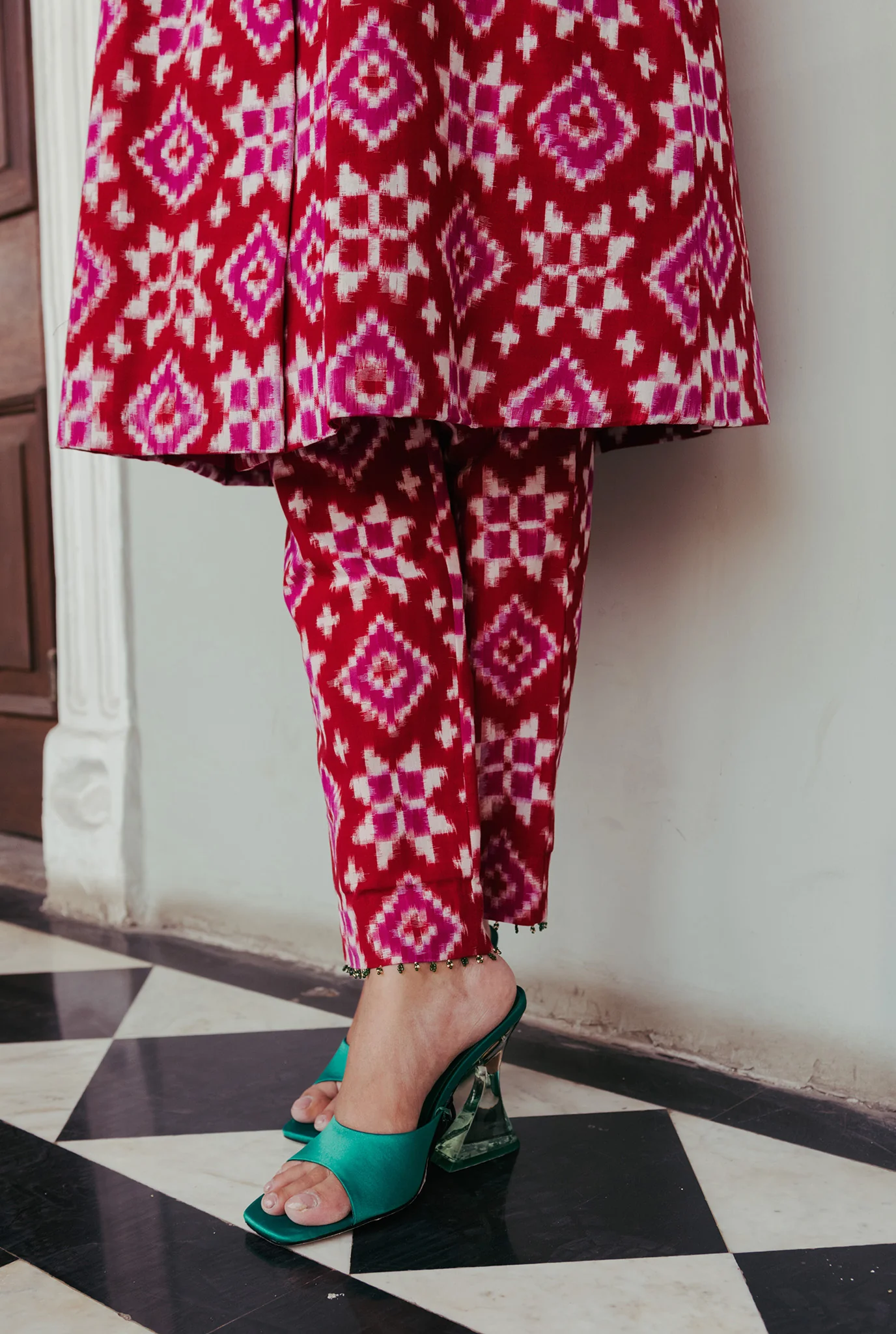 Ahilya Ikat Trench Kurta Set - Image 7