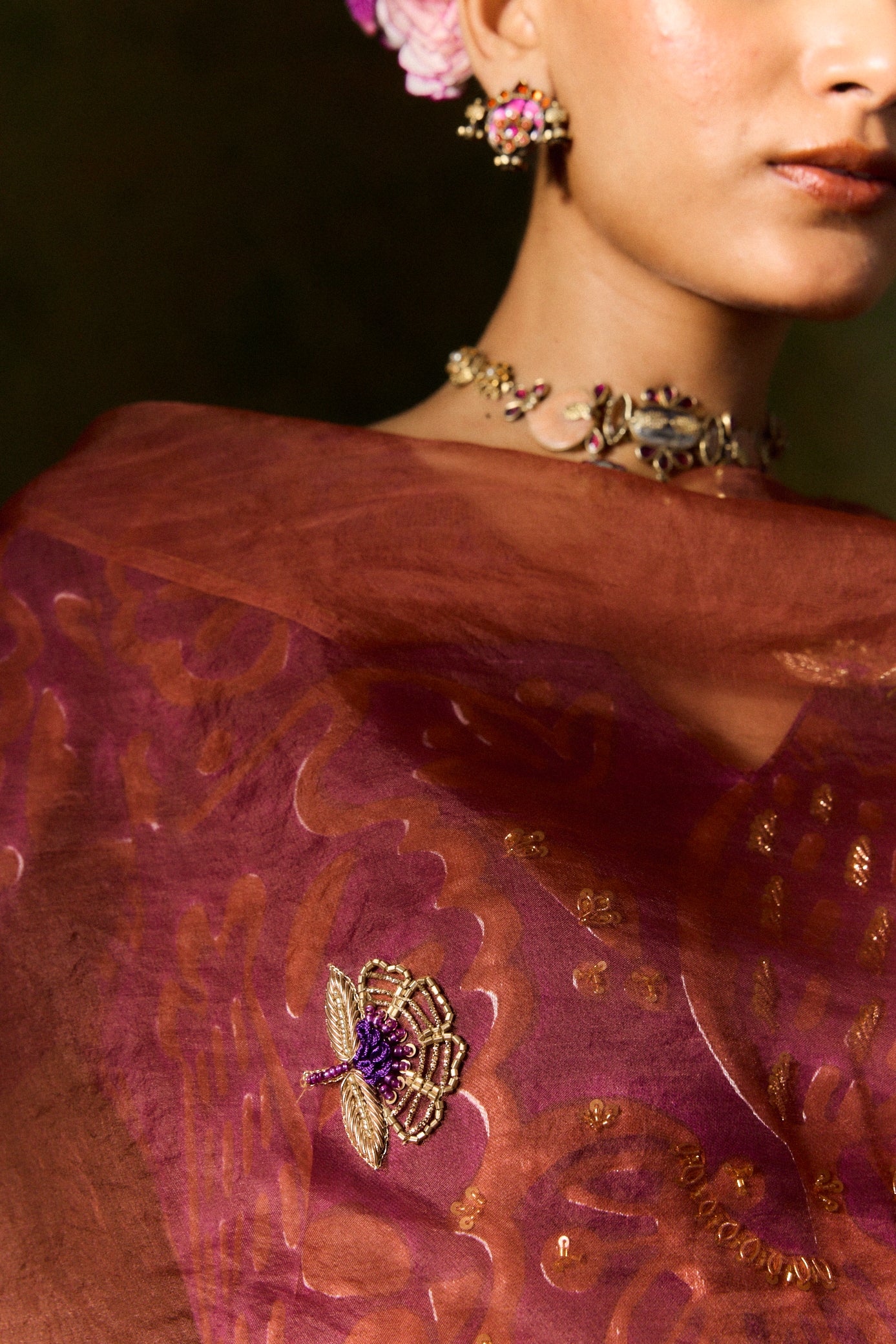 Saanjh Organza Silk Dupatta - Image 3