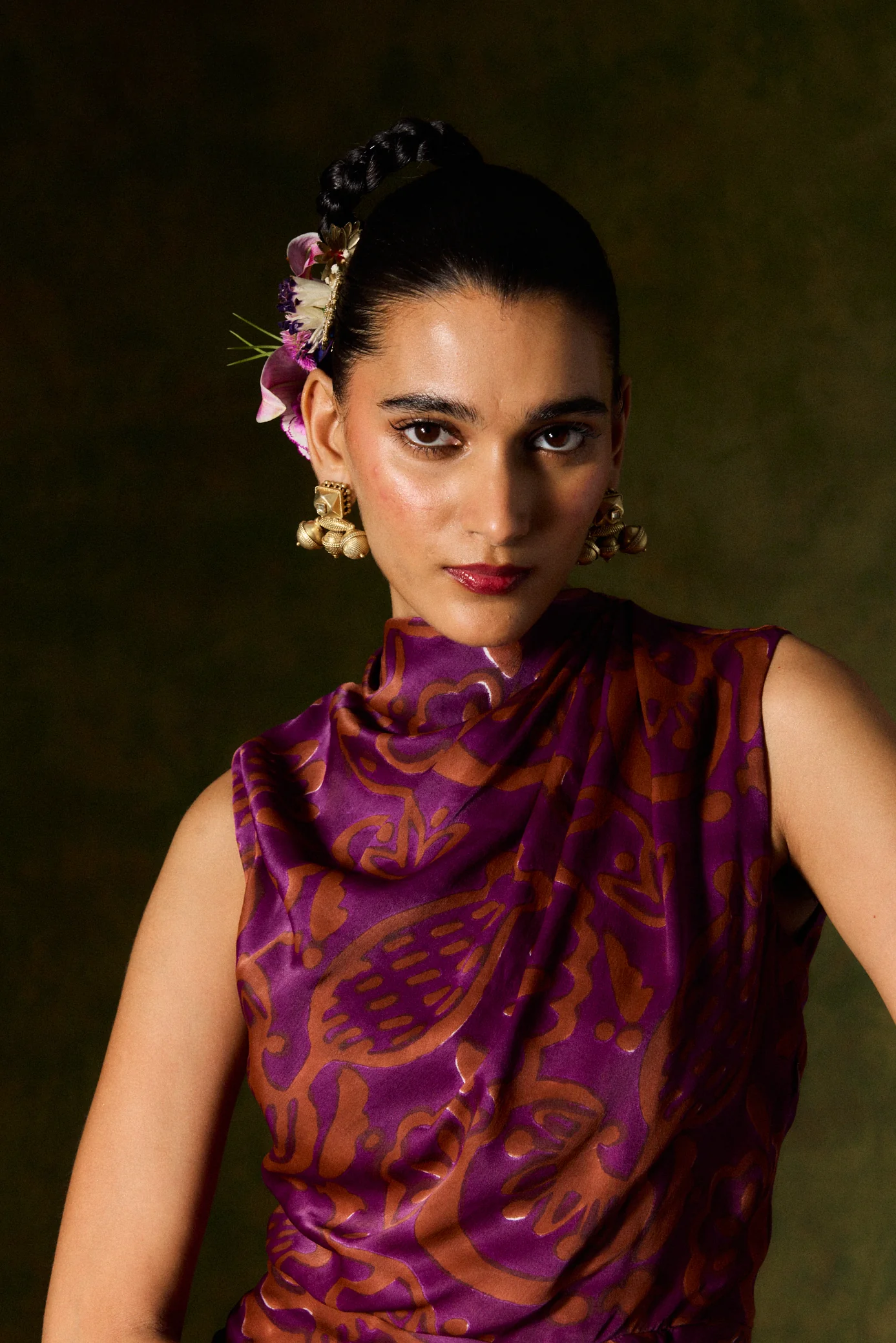 Saanjh Silk Draped Dress - Image 8