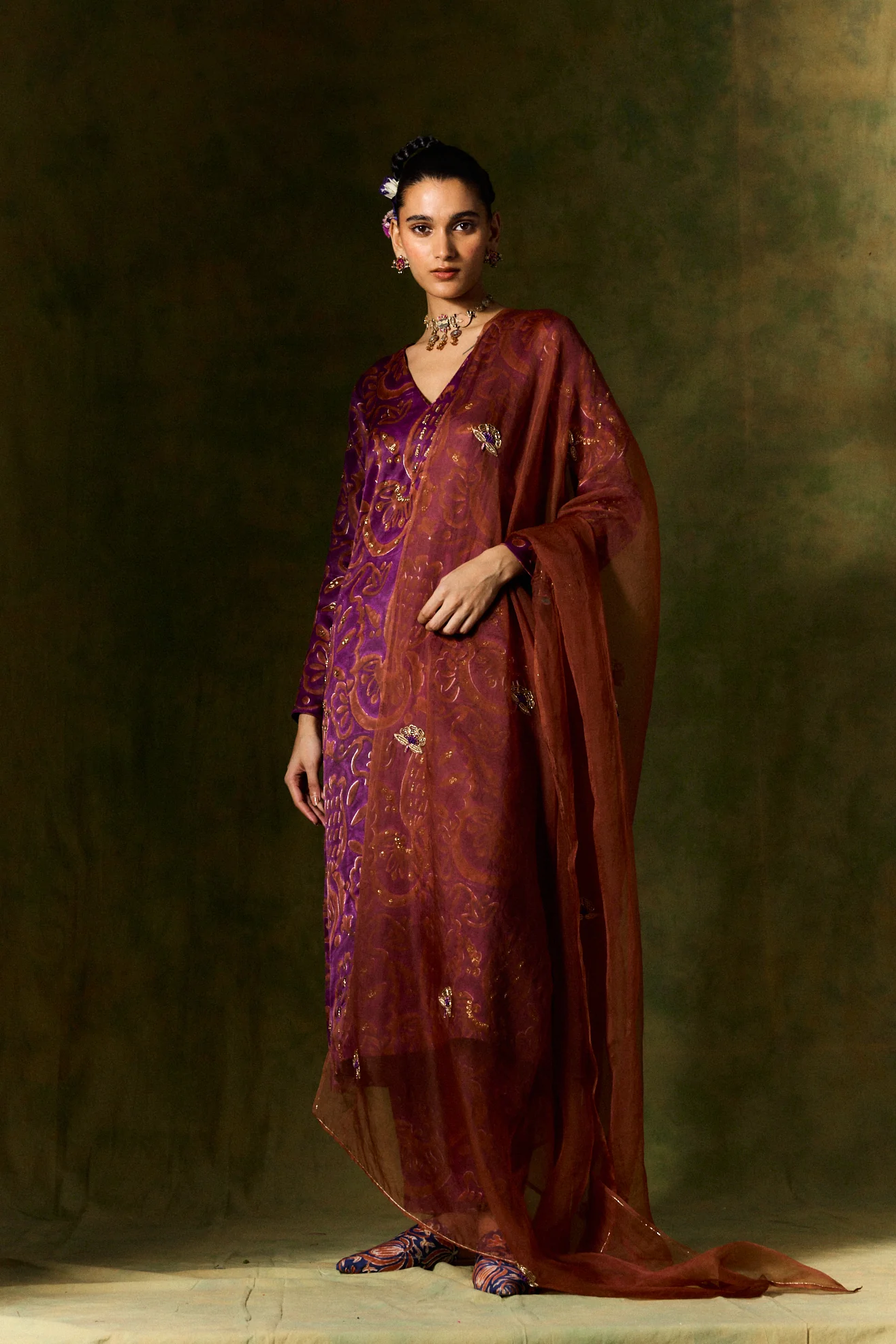Saanjh Organza Silk Dupatta - Image 6