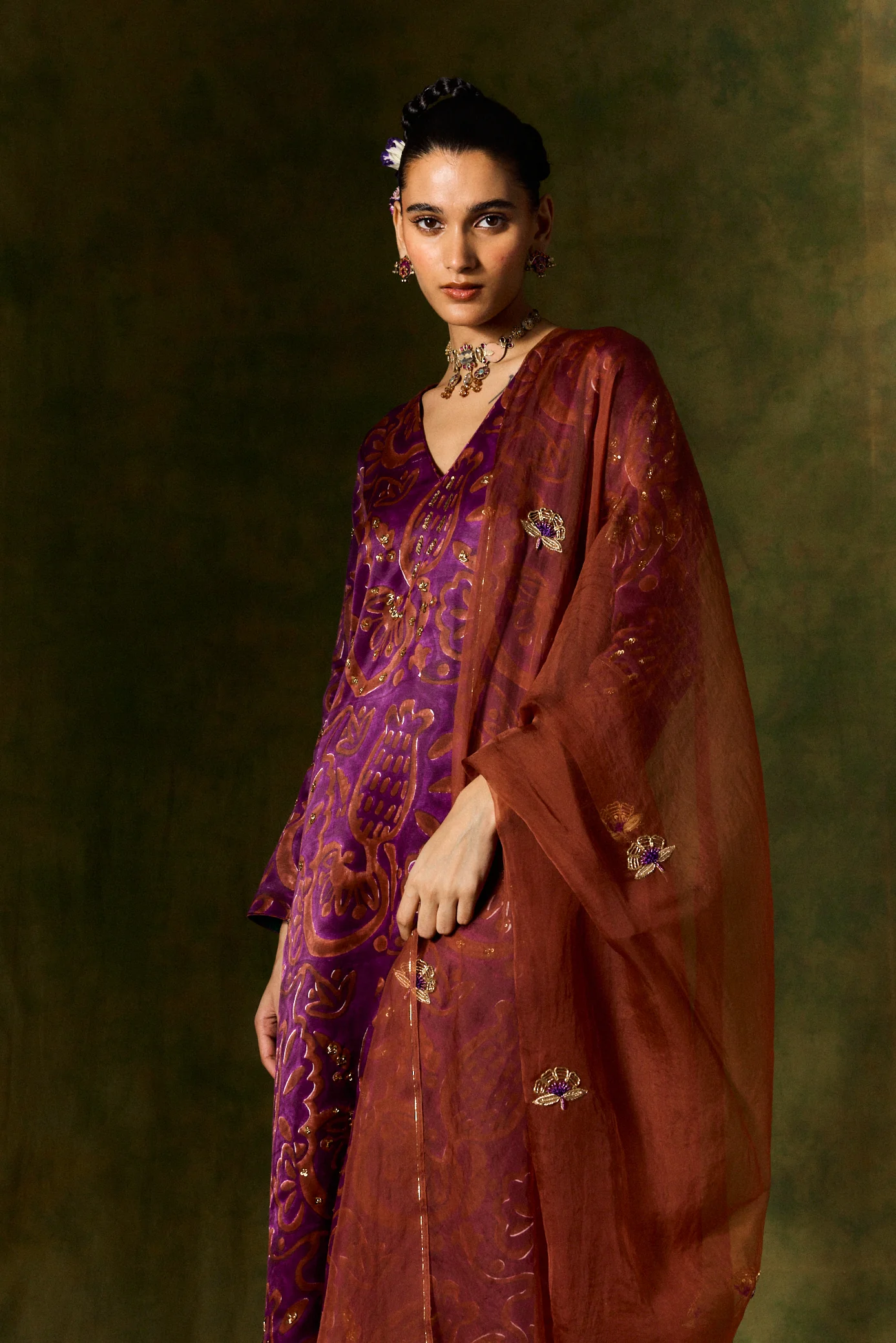 Saanjh Organza Silk Dupatta - Image 5