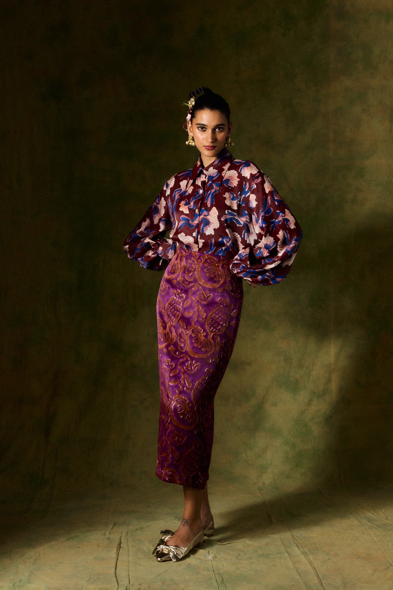 Saanjh Silk Pencil Skirt - Image 3