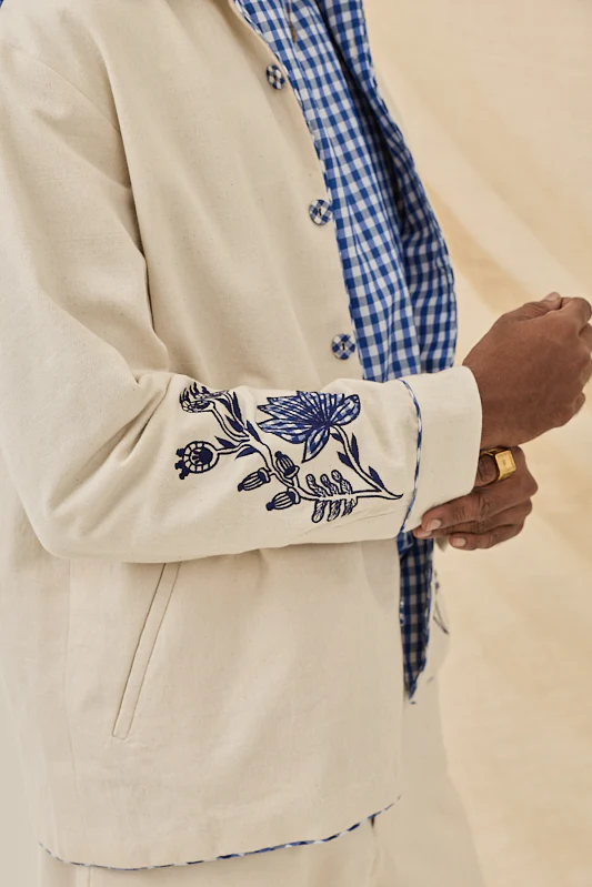 Saras Handloom Denim Jacket - Image 4