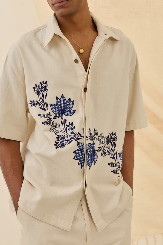 Saras Handloom Denim Shacket - Image 3