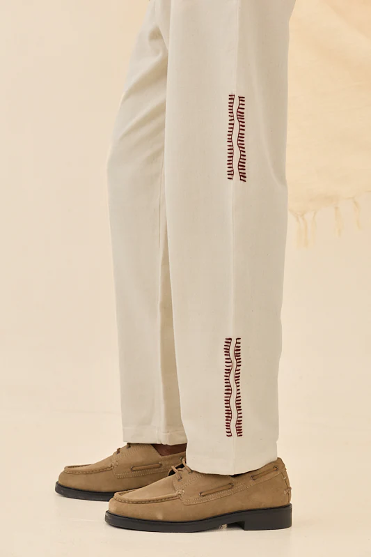 Saras Handloom Denim Trousers - Image 3