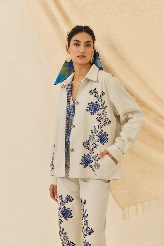 Saras Handloom Denim Jacket - Image 2