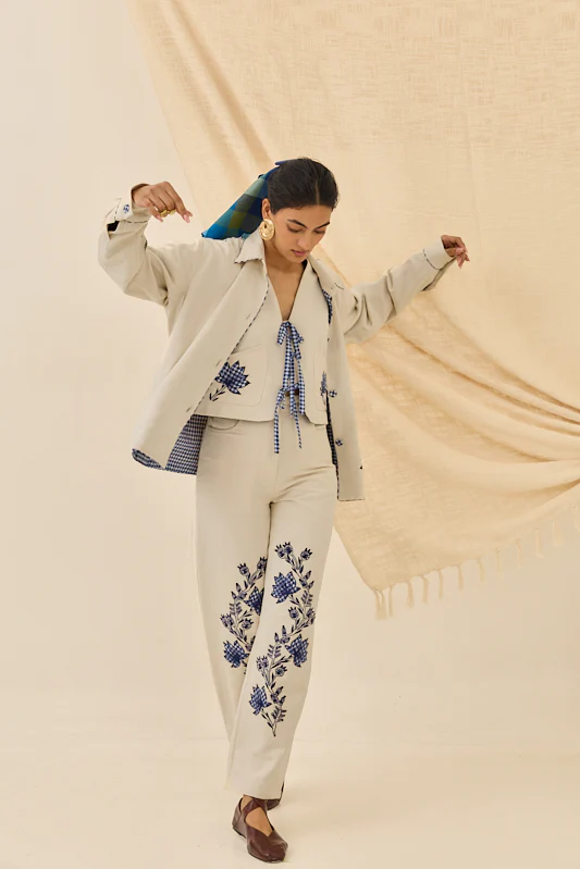 Saras Handloom Denim Jacket - Image 4