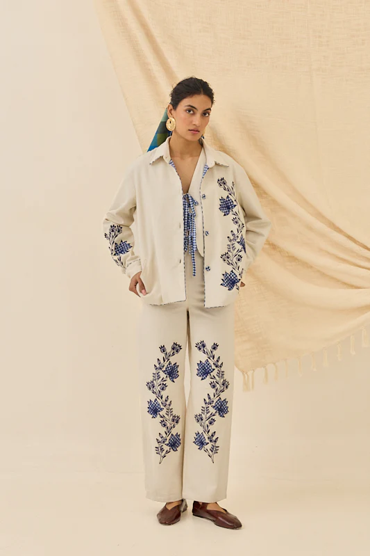 Saras Handloom Denim Jacket - Image 5