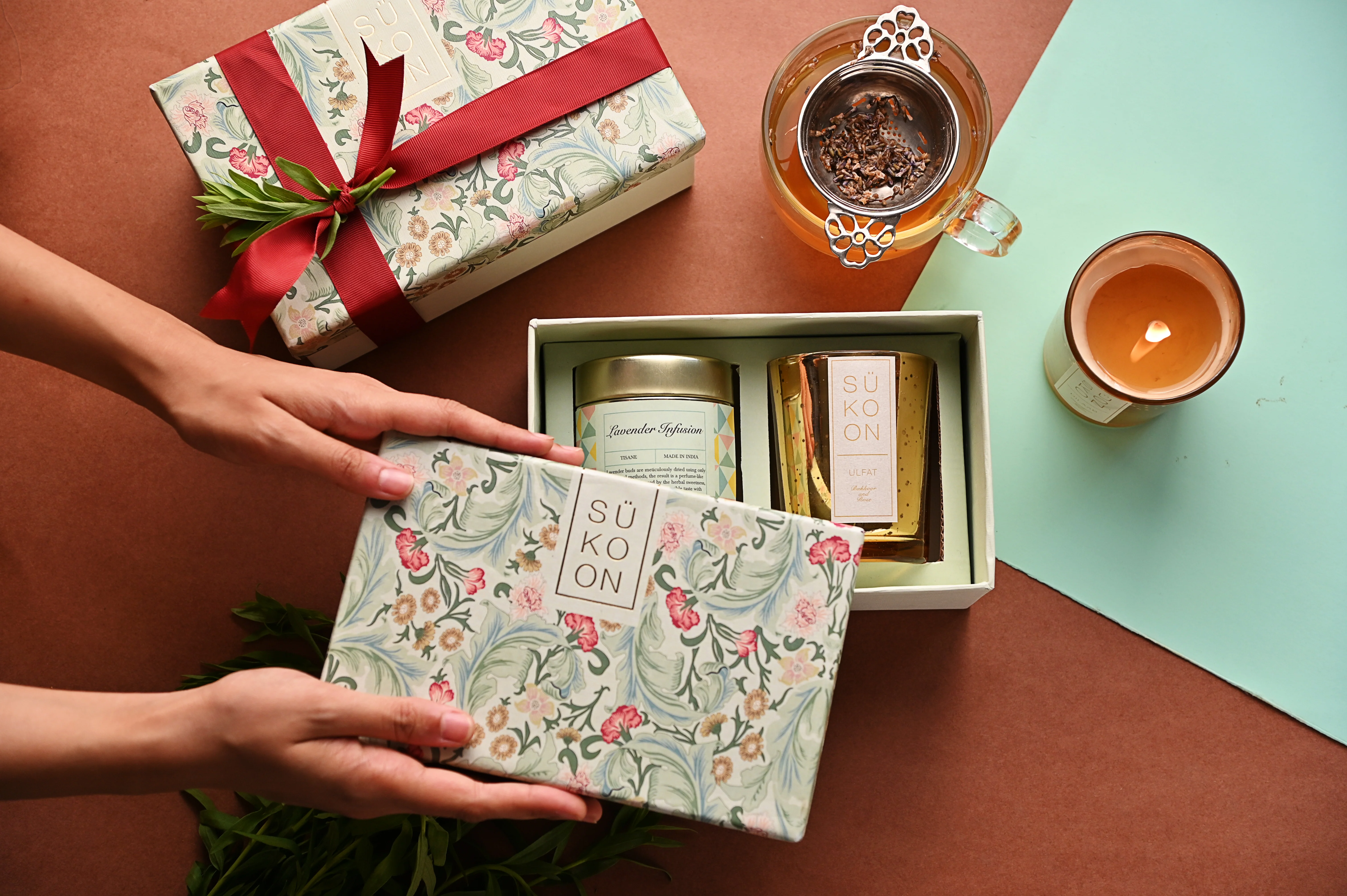 Set of green tea and candle - Image 3