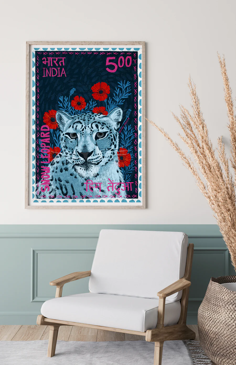 Snow Leopard Art Print - Image 2
