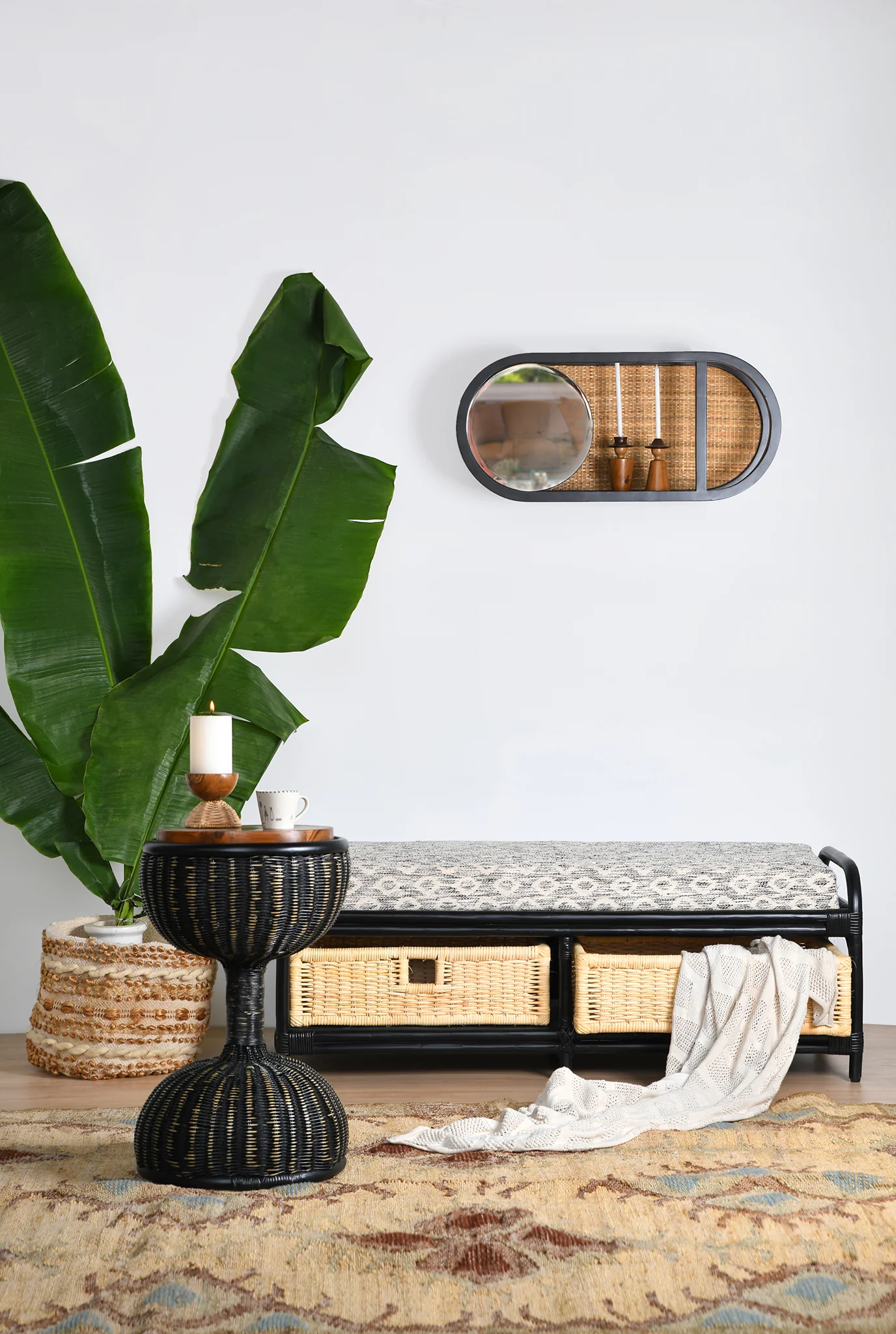 Spink Bamboo Storage Bench (Shipping Only In India)