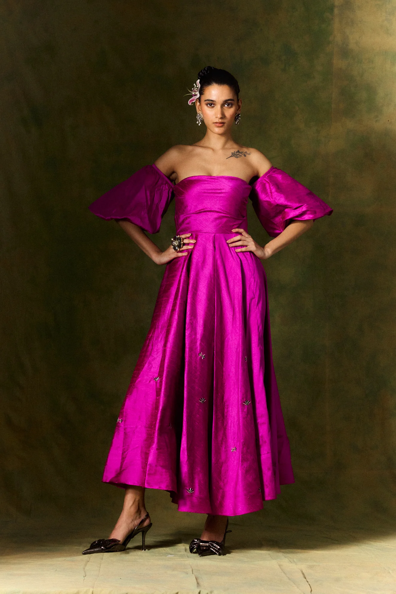 Surahi Silk Dress - Image 3