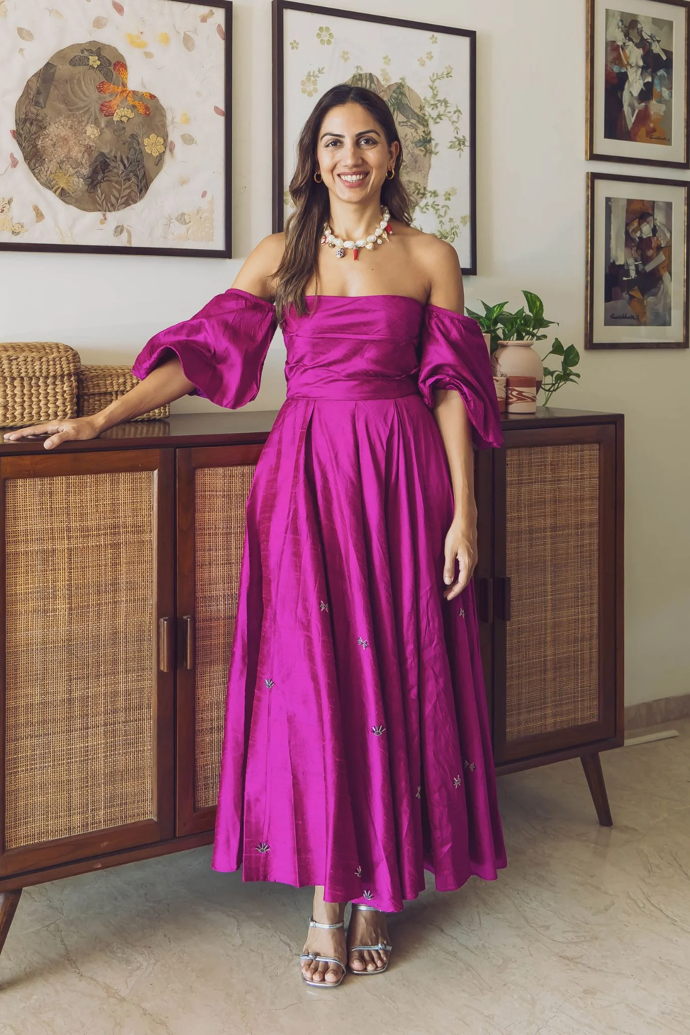 Surahi Silk Dress - Image 7
