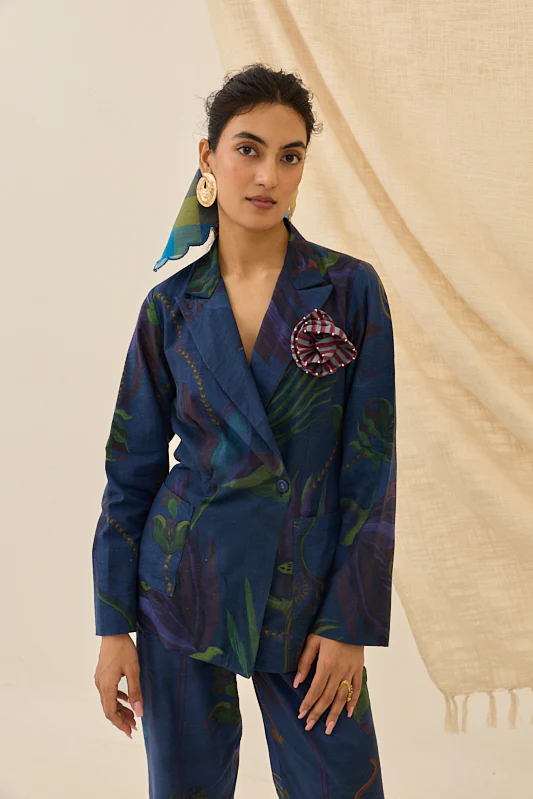 Tara Blazer Set With Corsage - Image 3
