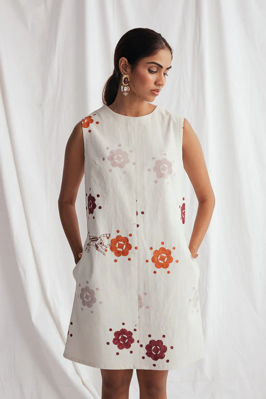 Thandai Corduroy Shift Dress - Image 4