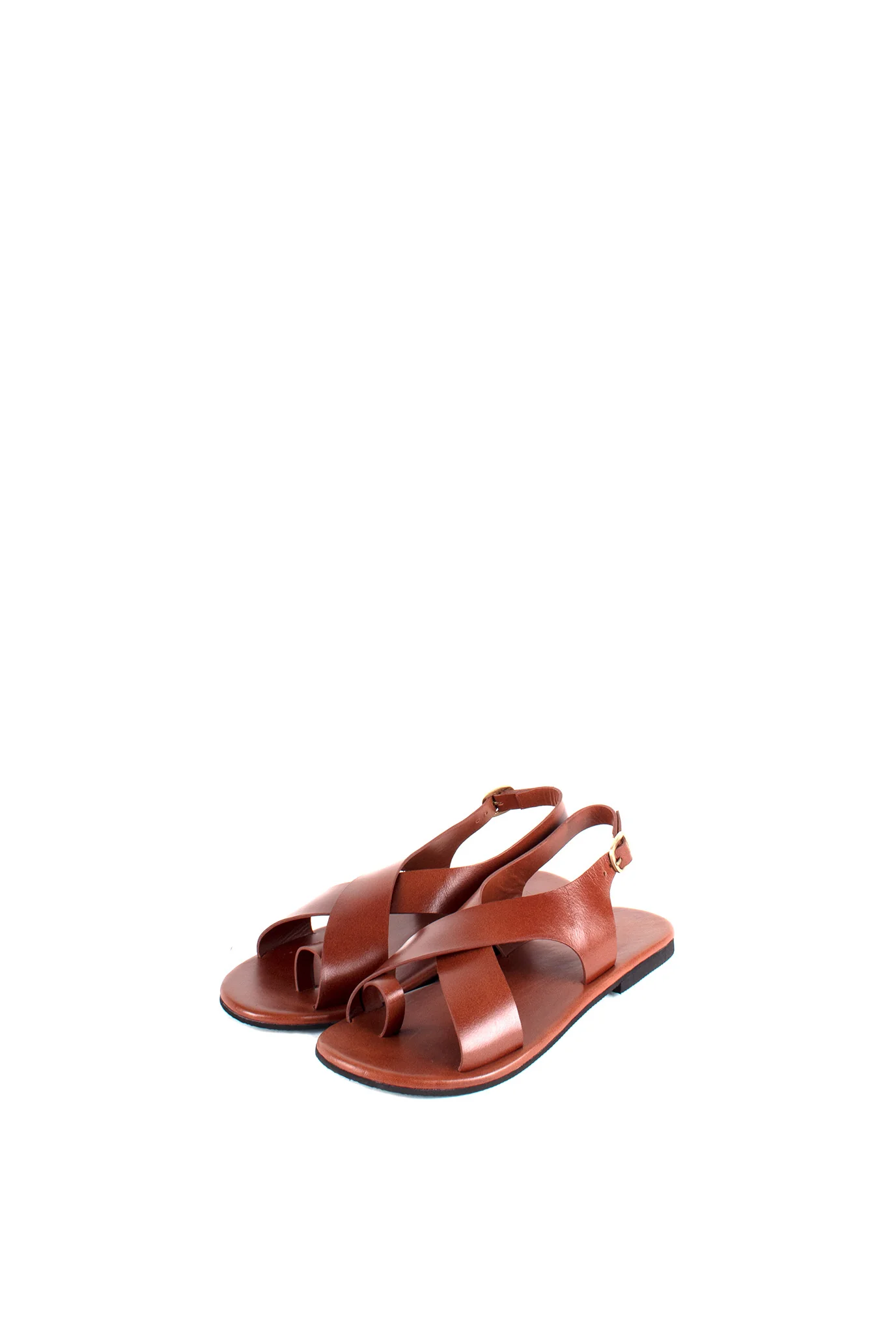 Crossover - Strap Leather Women's Sandals - Image 6