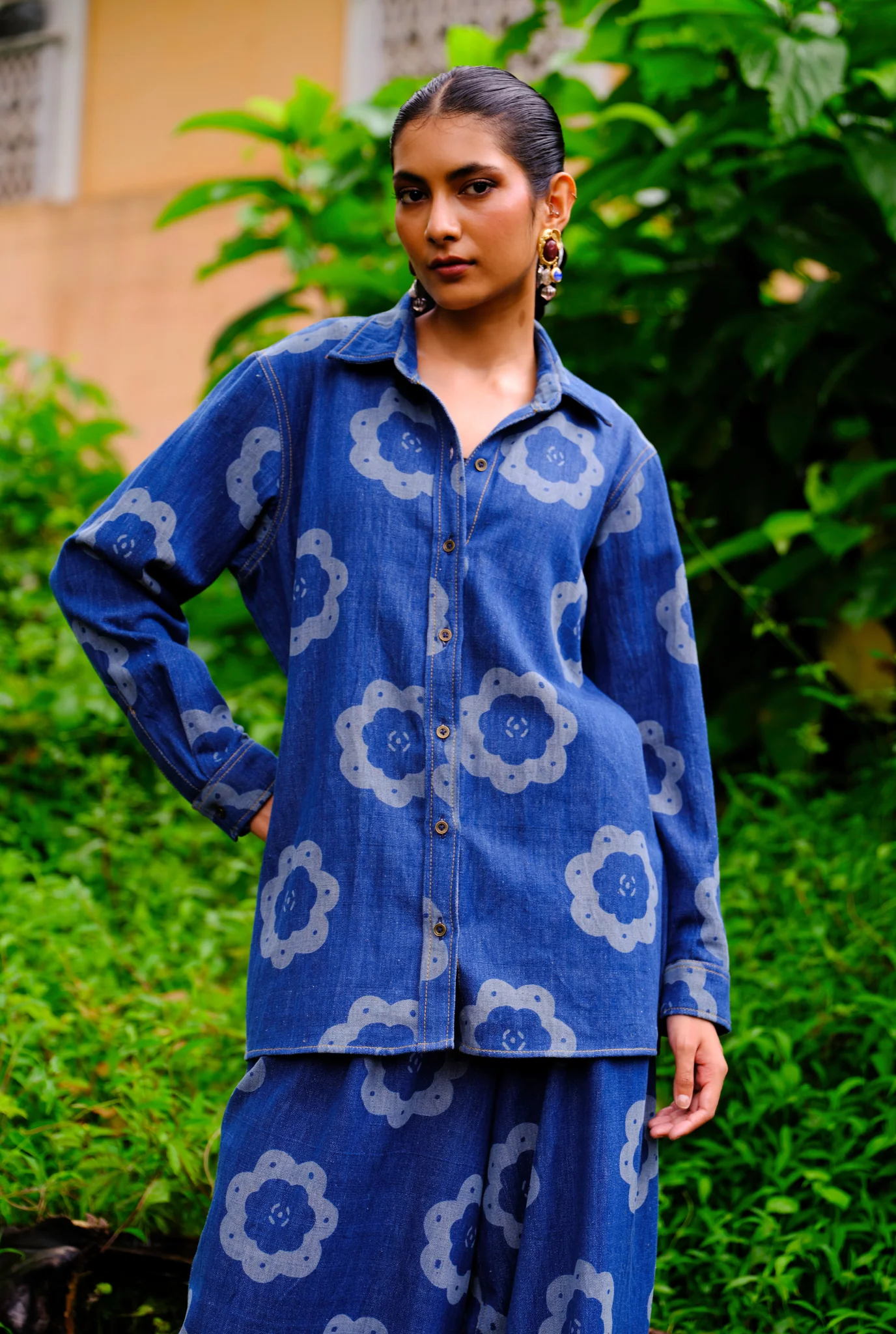 Viola Handwoven Denim Shirt - Image 4