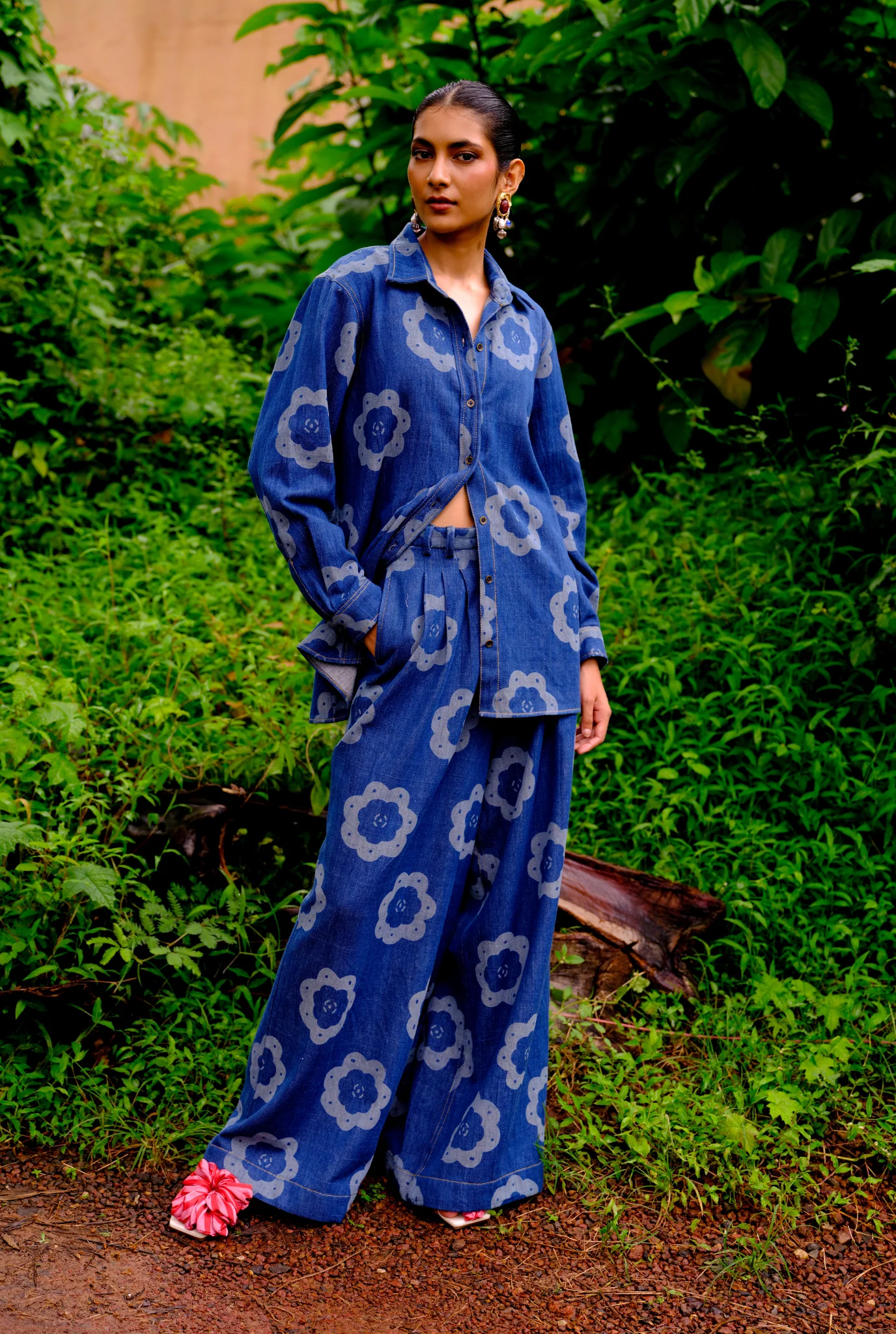 Viola Handwoven Denim Shirt - Image 5