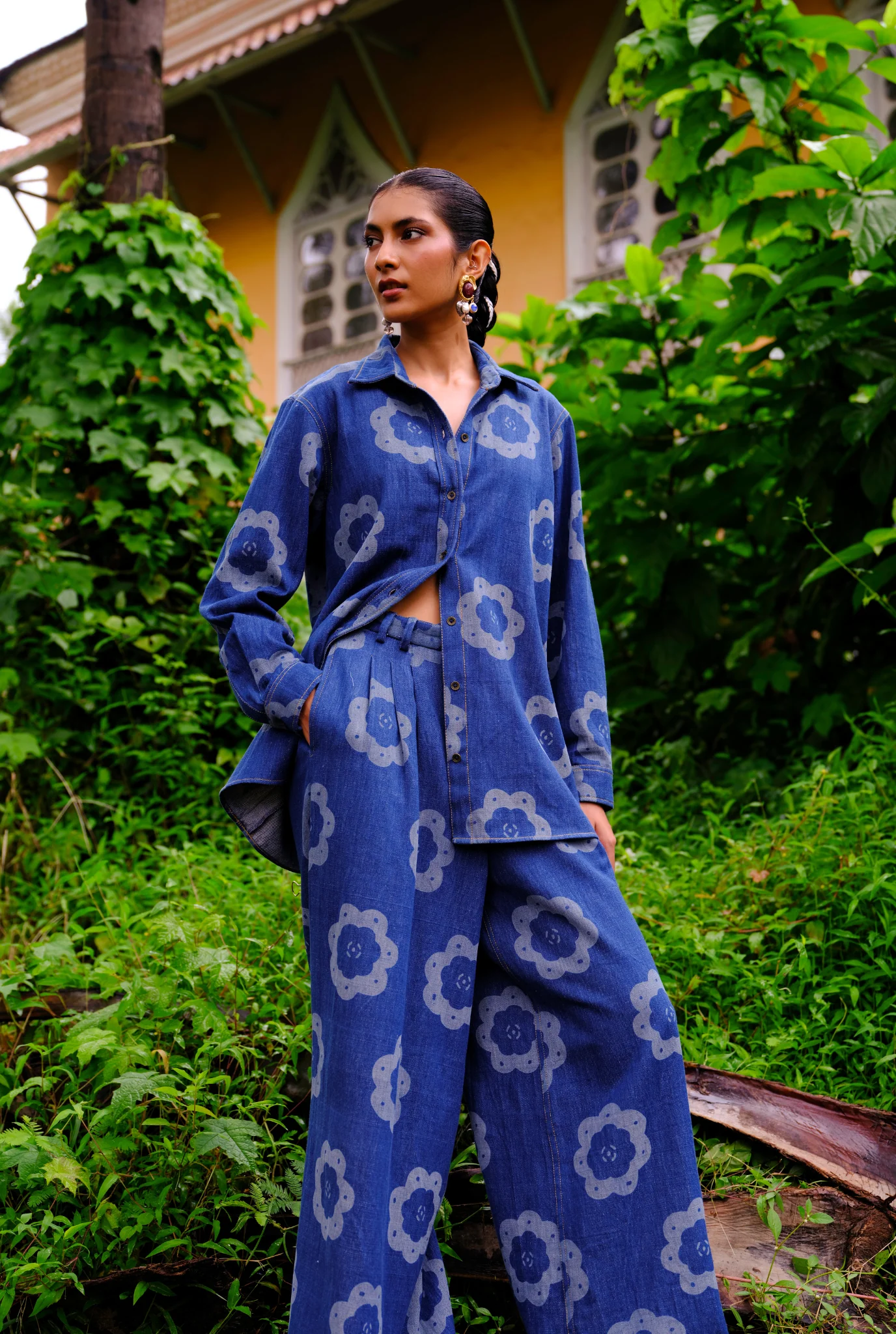 Viola Handwoven Denim Shirt - Image 7
